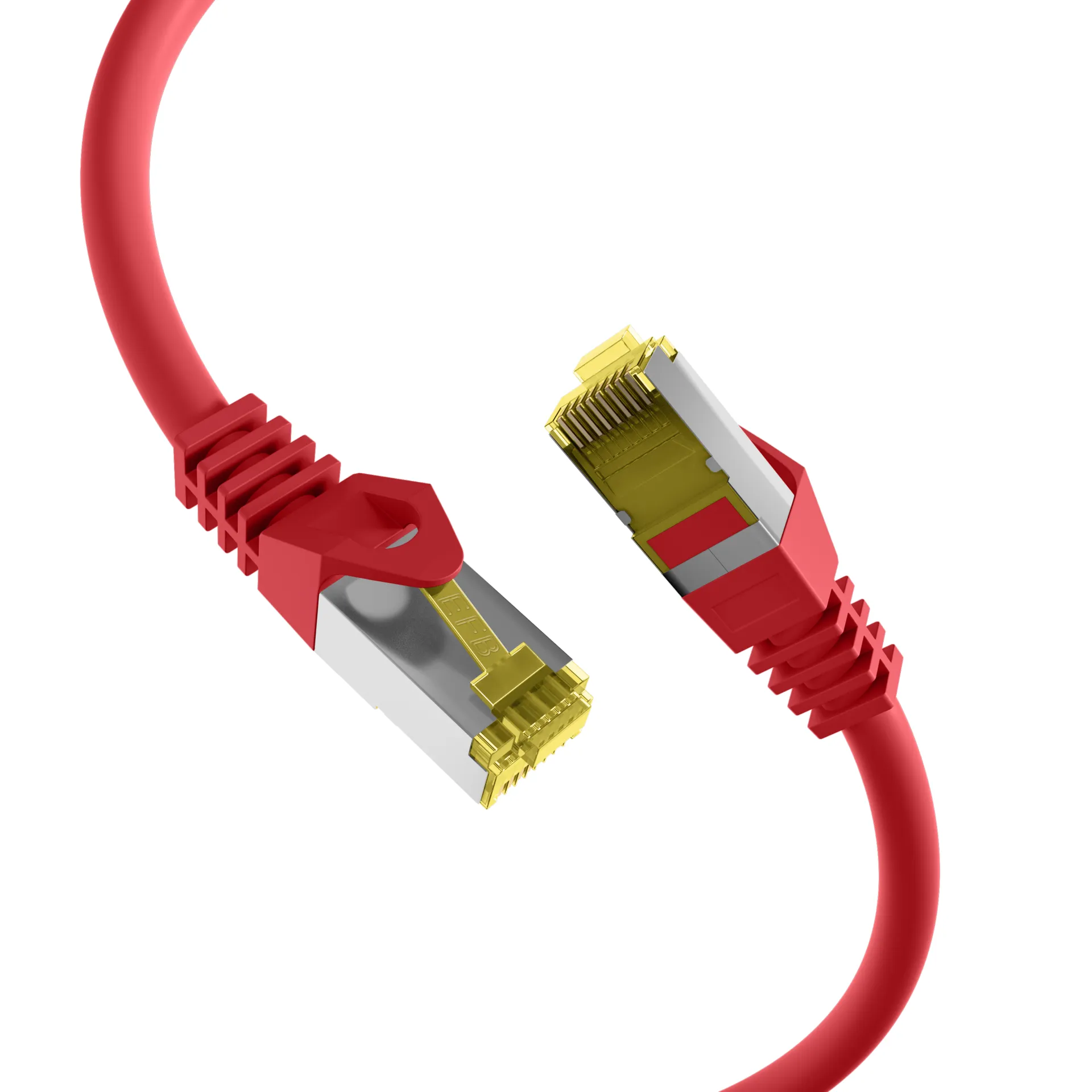 RJ45 Patchkabel Cat.6A S/FTP LSZH Cat.7 Rohkabel rot 0,15m – Bild 2
