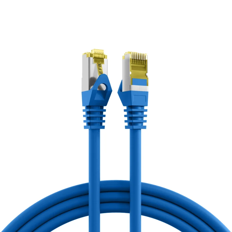 RJ45 Patchkabel Cat.6A S/FTP LSZH Cat.7 Rohkabel blau 0,25m