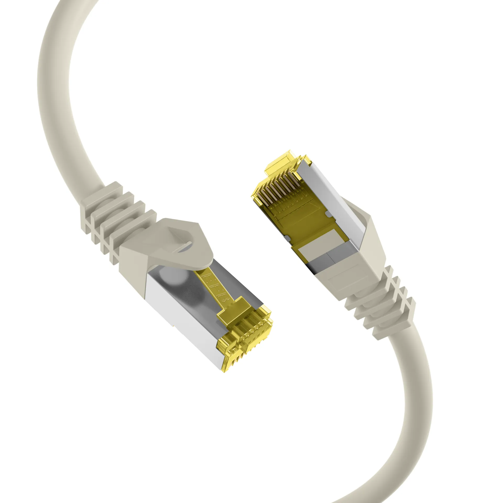 RJ45 Patchkabel Cat.6A S/FTP LSZH Cat.7 Rohkabel grau 0,25m – Bild 2