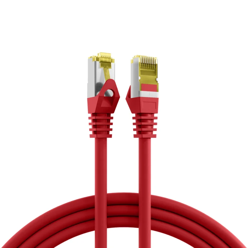 RJ45 Patchkabel Cat.6A S/FTP LSZH Cat.7 Rohkabel rot 0,25m
