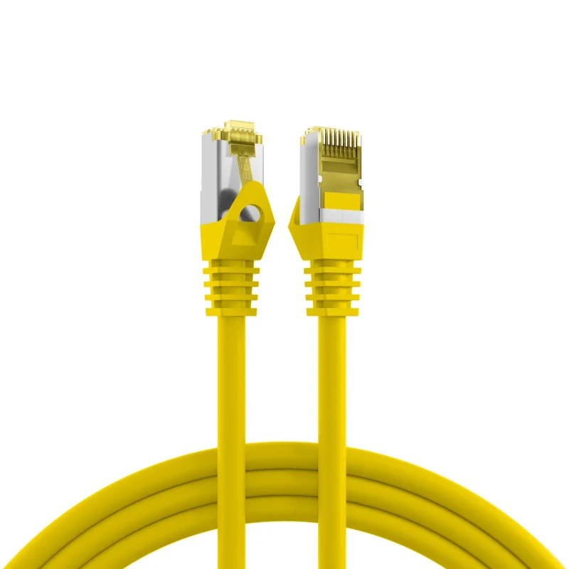 RJ45 Patchkabel Cat.6A S/FTP LSZH Cat.7 Rohkabel gelb 0,5m