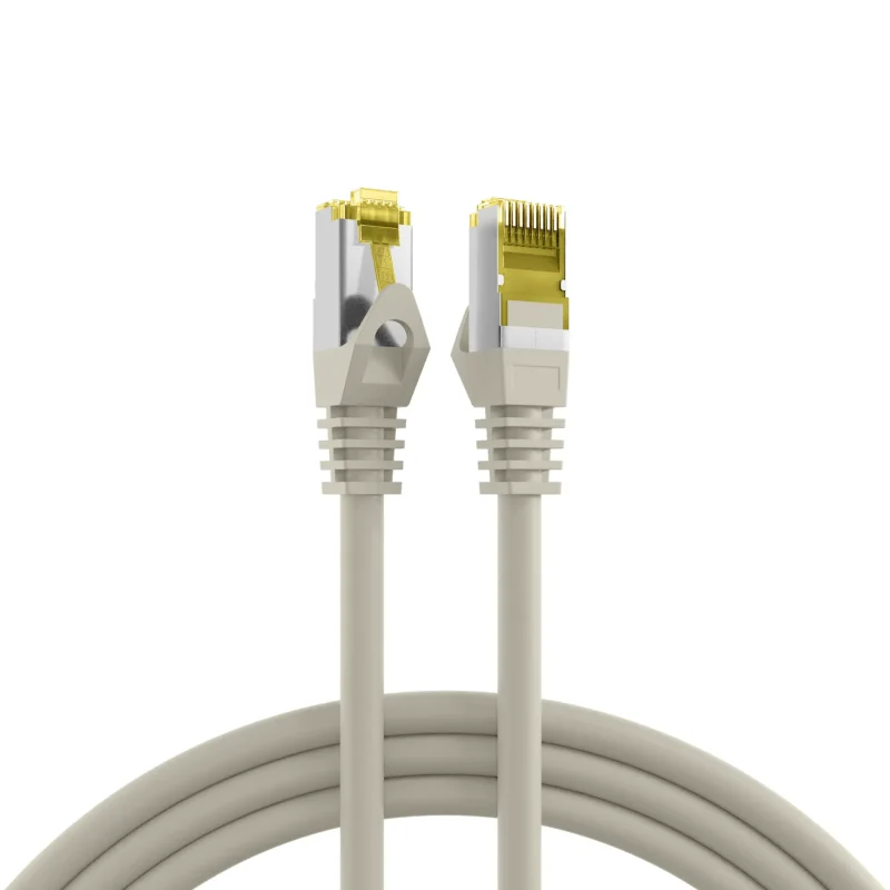 RJ45 Patchkabel Cat.6A S/FTP LSZH Cat.7 Rohkabel grau 10m