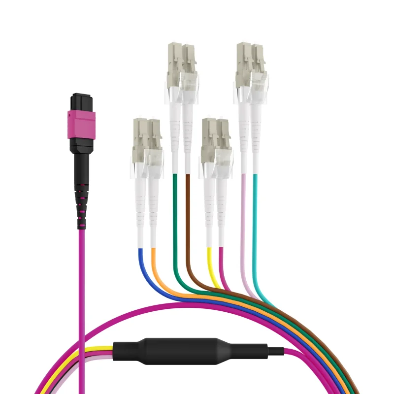 MTP®(F)-LC Trunkkabel OM4 8 Fasern Typ B LSZH erika-violett 15m