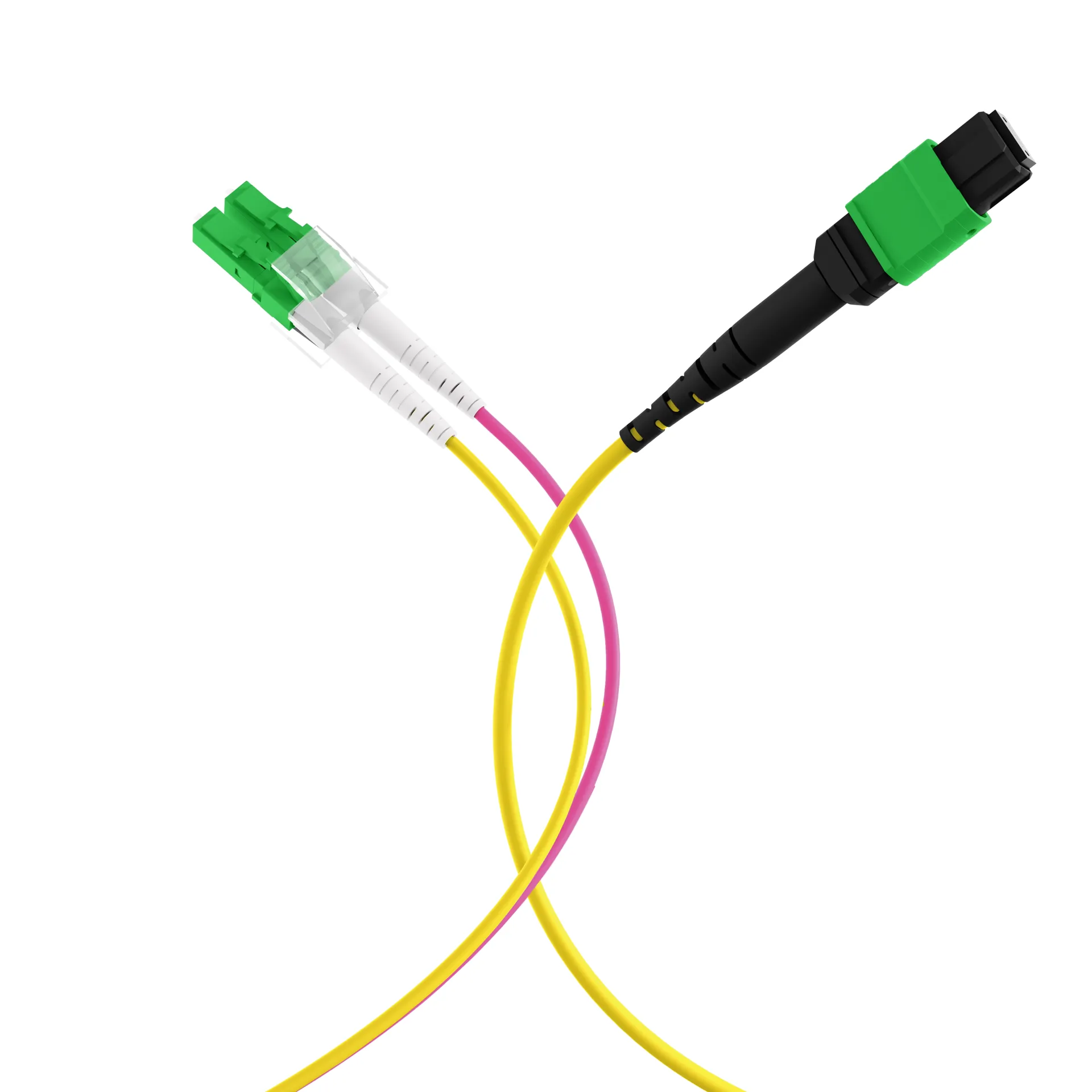 MTP®/APC(F)-LC/APC Trunkkabel OS2 12 Fasern Typ B LSZH gelb 15m – Bild 4