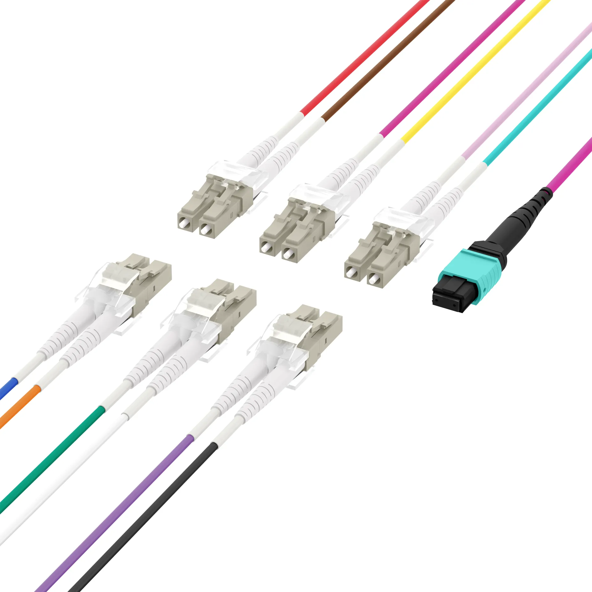 MTP®(F)-LC Trunkkabel OM3 12 Fasern Typ B LSZH aqua 10m – Bild 3