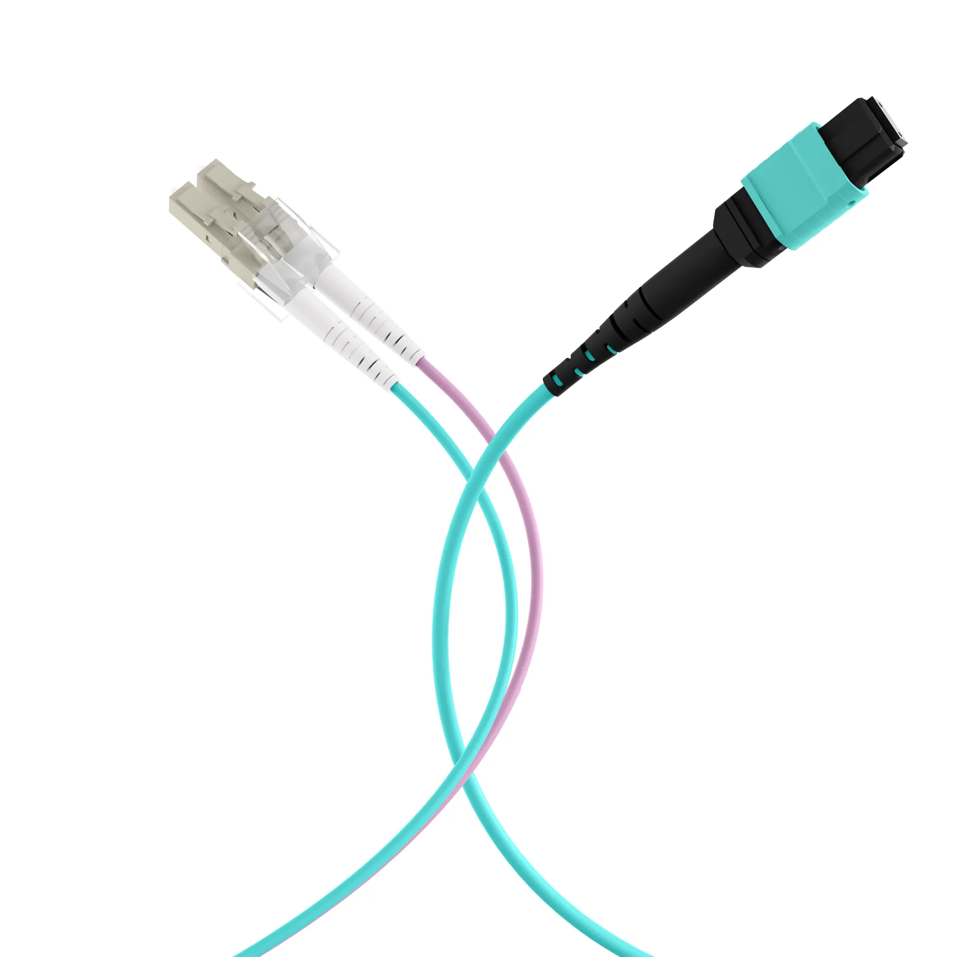 MTP®(F)-LC Trunkkabel OM3 12 Fasern Typ B LSZH aqua 2m – Bild 4