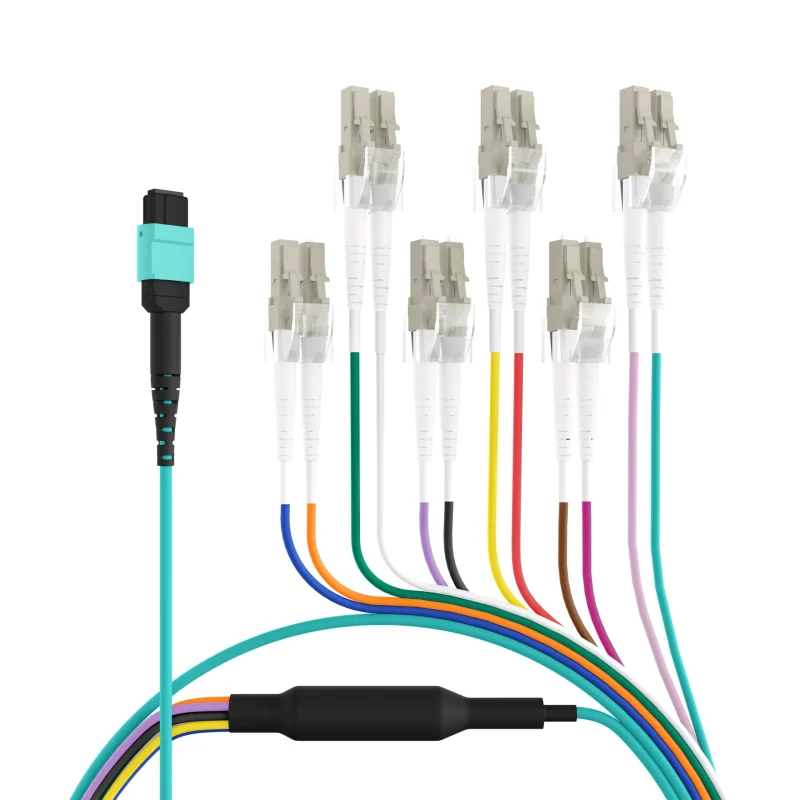 MTP®(F)-LC Trunkkabel OM3 12 Fasern Typ B LSZH aqua 3m