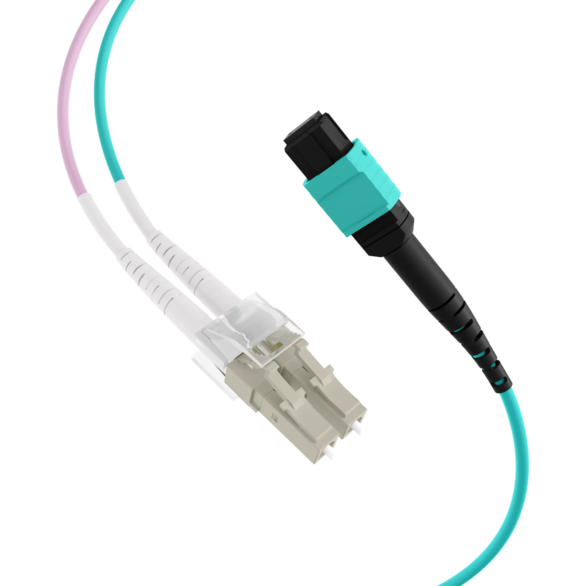MTP®(F)-LC Trunkkabel OM3 12 Fasern Typ B LSZH aqua 3m – Bild 2