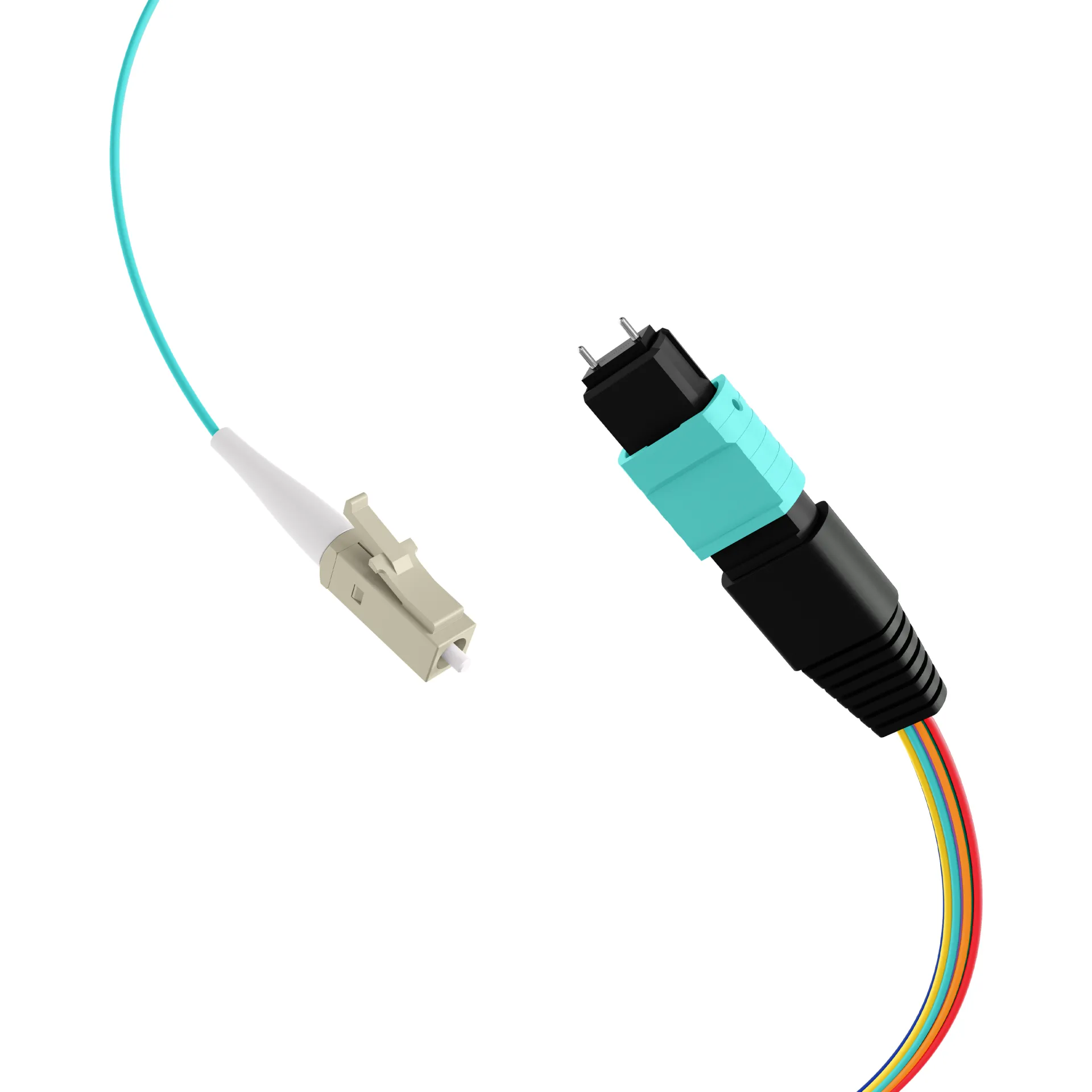 MTP®(M)-LC Fanoutkabel OM3 8 Fasern Typ B LSZH aqua 1m – Bild 2
