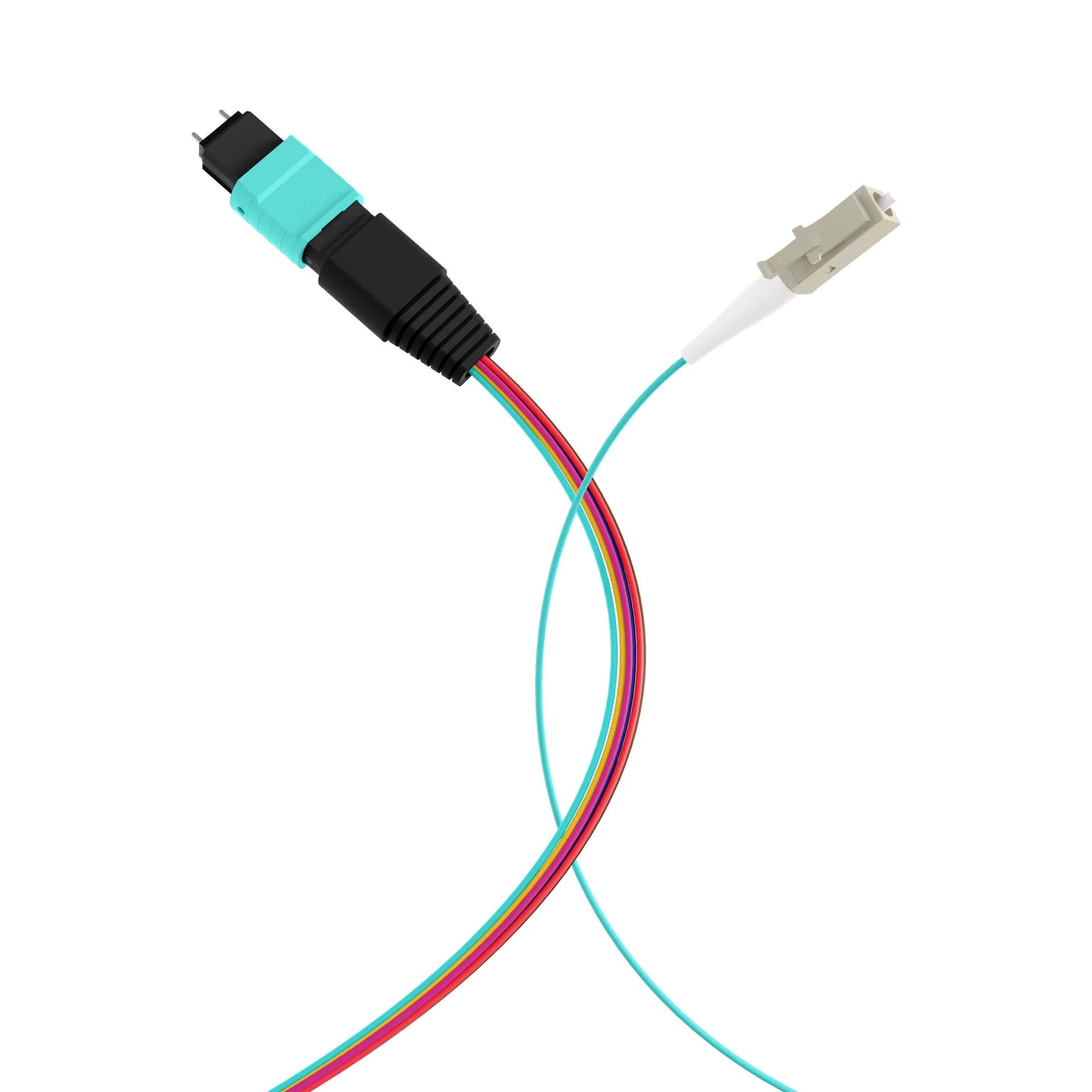 MTP®(M)-LC Fanoutkabel OM3 8 Fasern Typ B LSZH aqua 1m – Bild 4