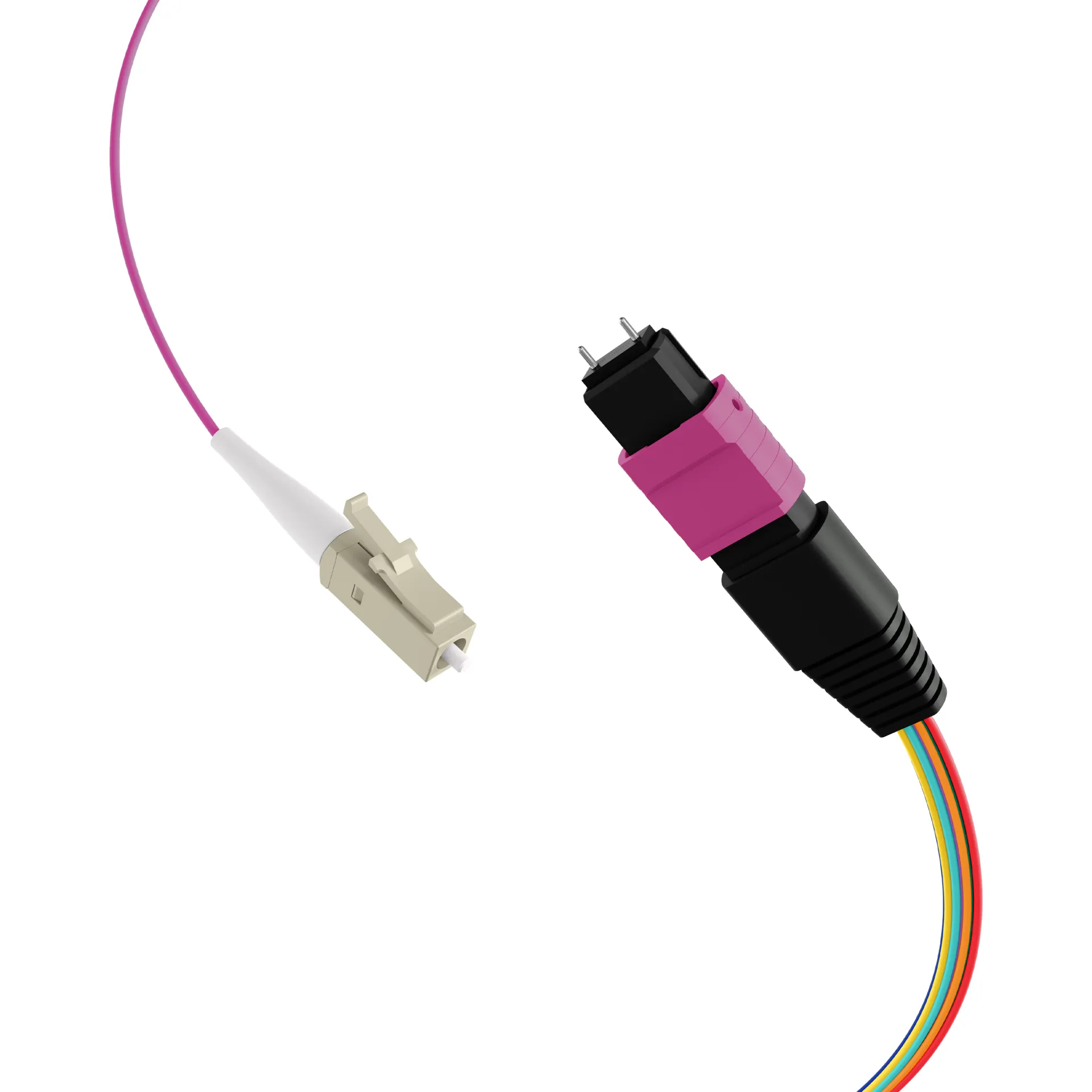 MTP®(M)-LC Fanoutkabel OM4 8 Fasern Typ B LSZH erika-violett 1m – Bild 2