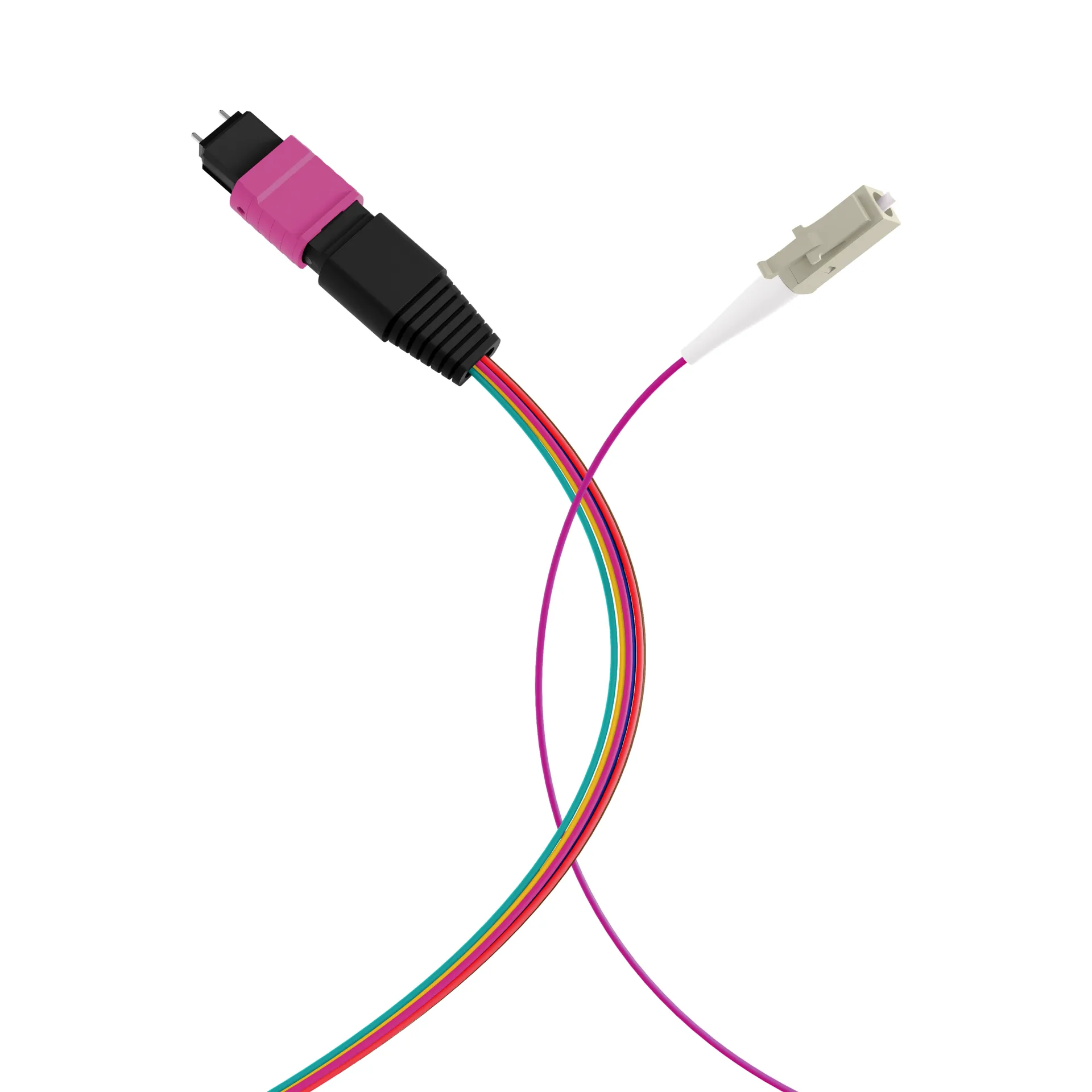 MTP®(M)-LC Fanoutkabel OM4 8 Fasern Typ B LSZH erika-violett 1m – Bild 4
