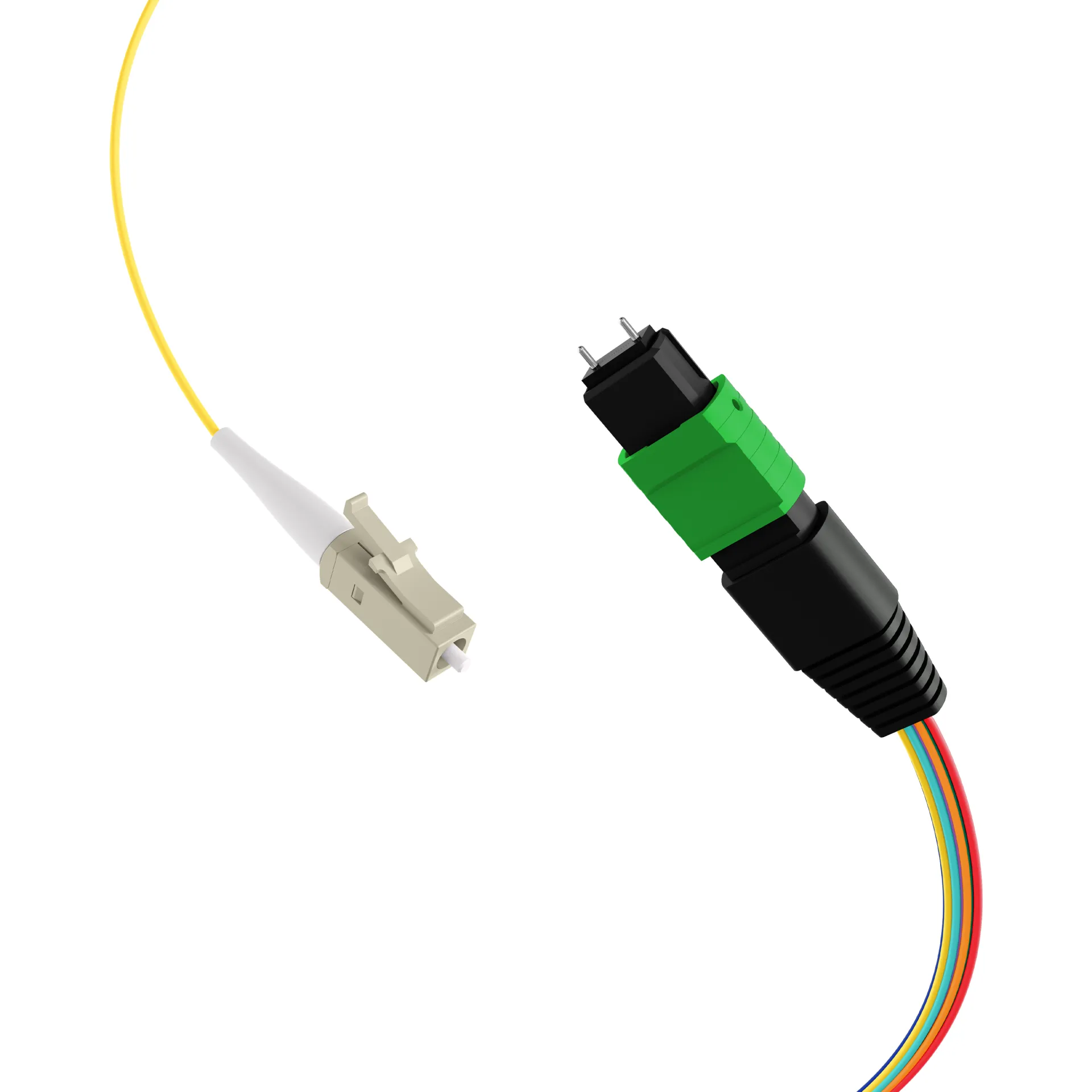 MTP®/APC(M)-LC Fanoutkabel OS2 8 Fasern Typ B LSZH gelb 1m – Bild 2
