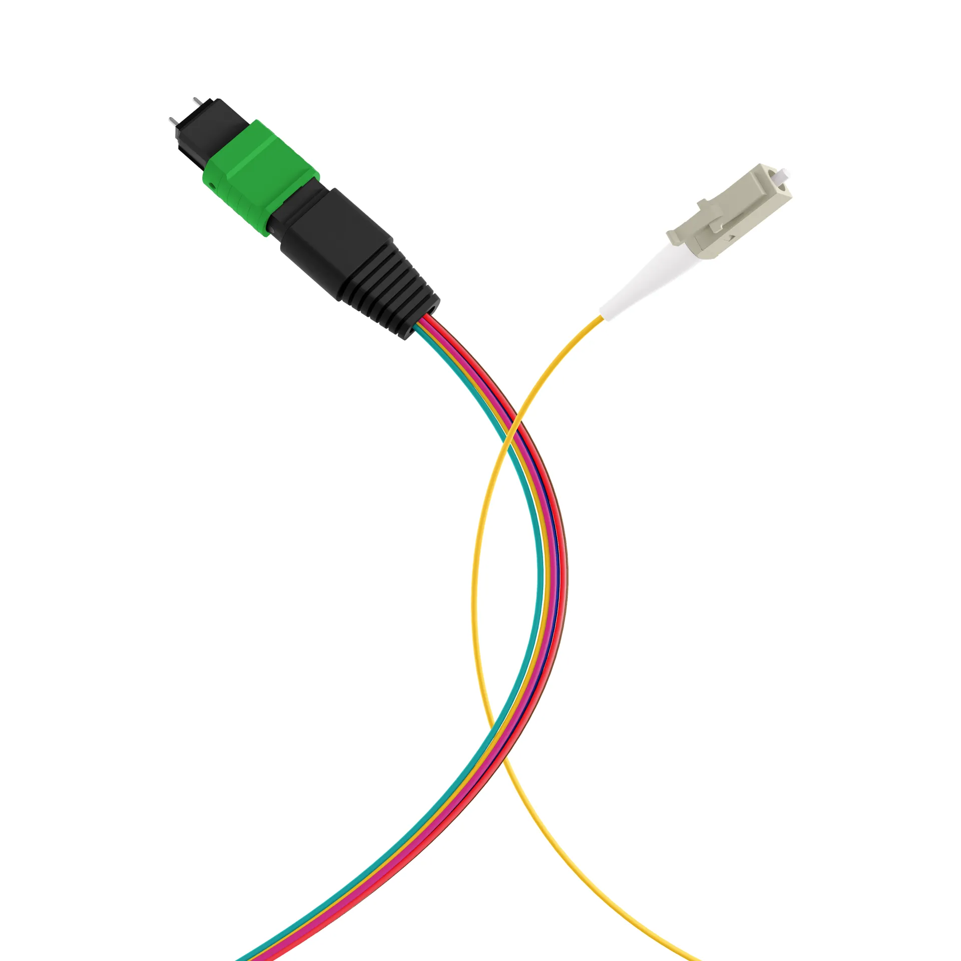MTP®/APC(M)-LC Fanoutkabel OS2 8 Fasern Typ B LSZH gelb 1m – Bild 4
