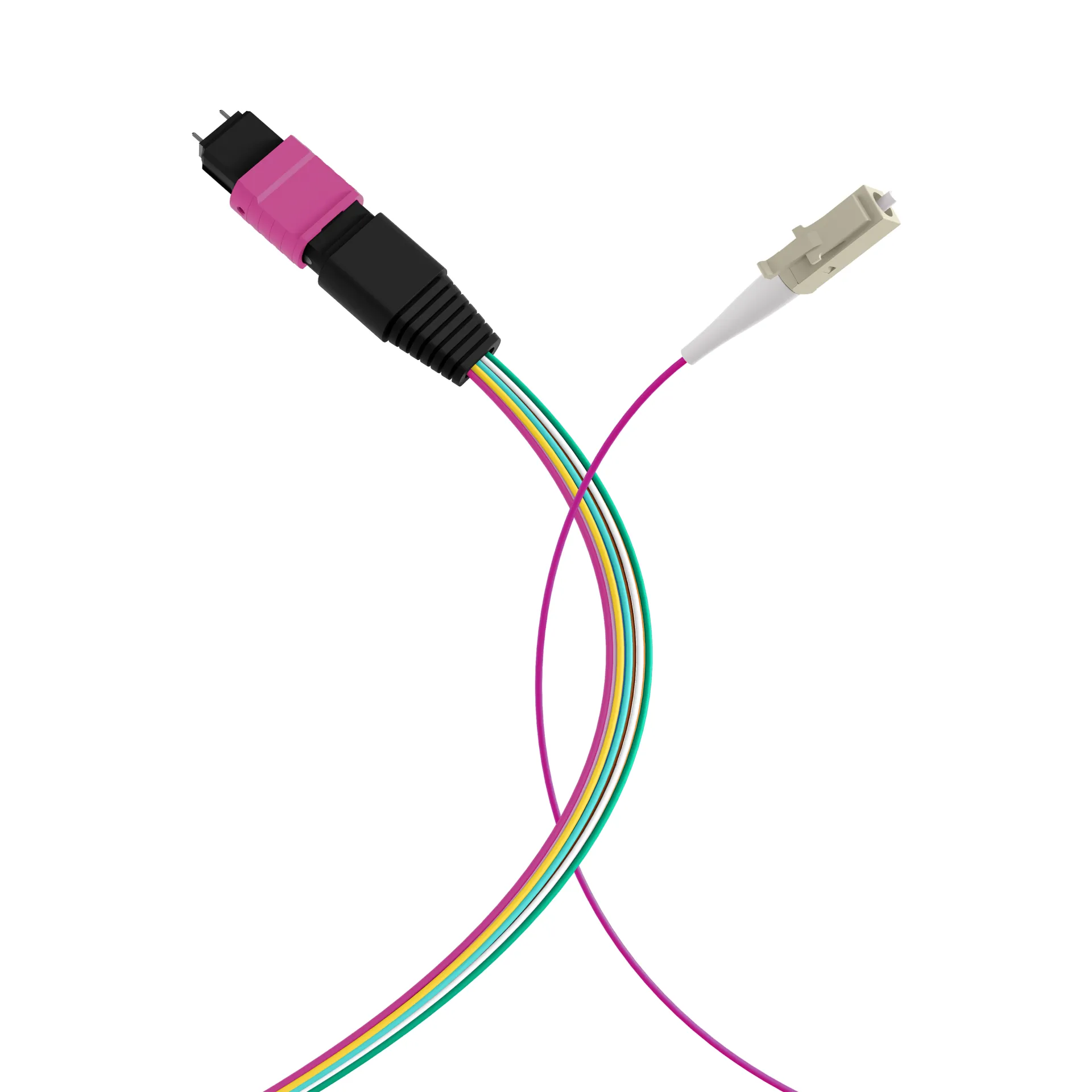 MTP®(M)-LC Fanoutkabel OM4 12 Fasern Typ B LSZH erika-violett 1m – Bild 4