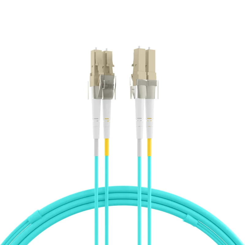 Duplex Patchkabel Flat-Twin LC-LC OM3 40m LSZH 3x5mm aqua