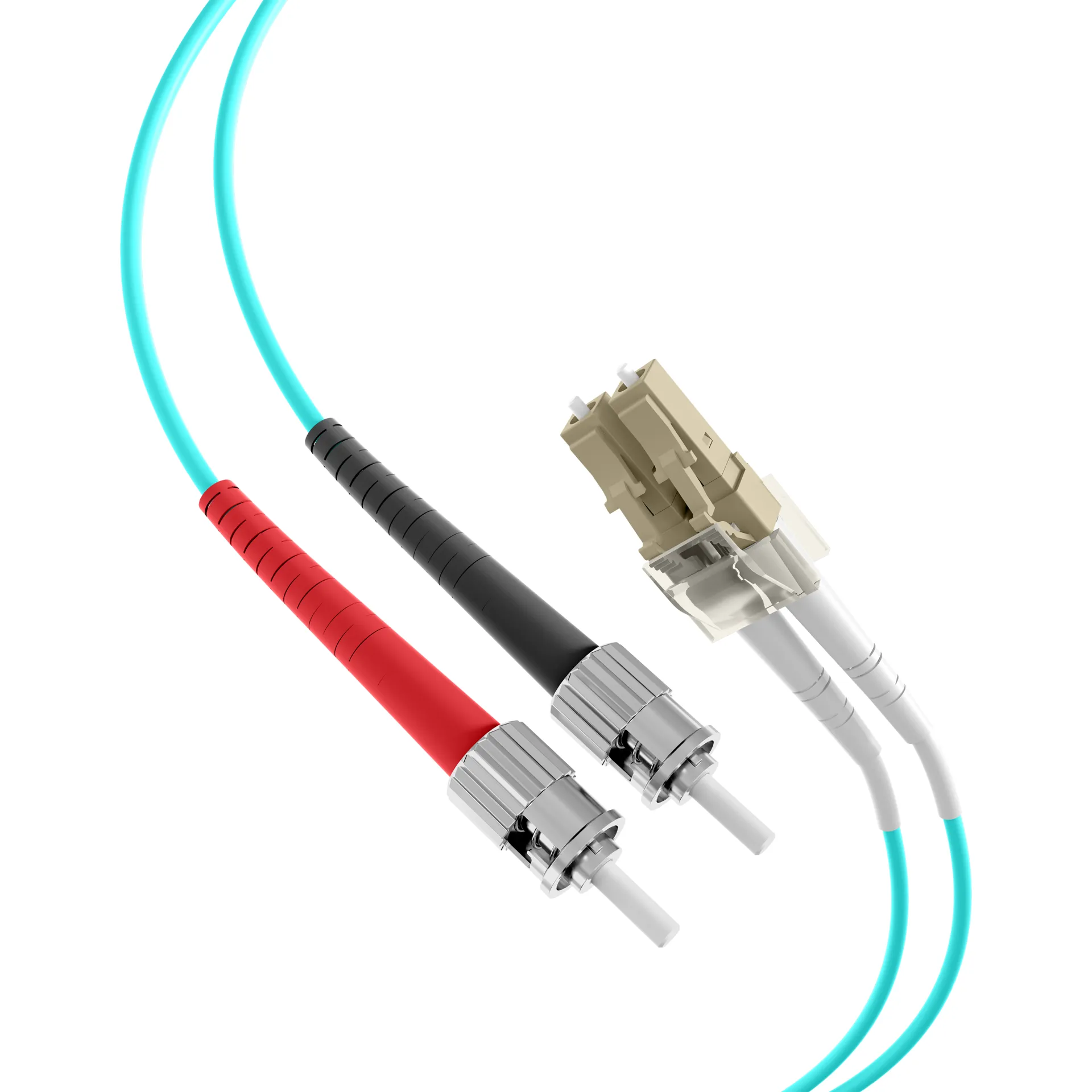 Duplex Patchkabel LC-ST OM3 2m LSZH 2mm aqua – Bild 2
