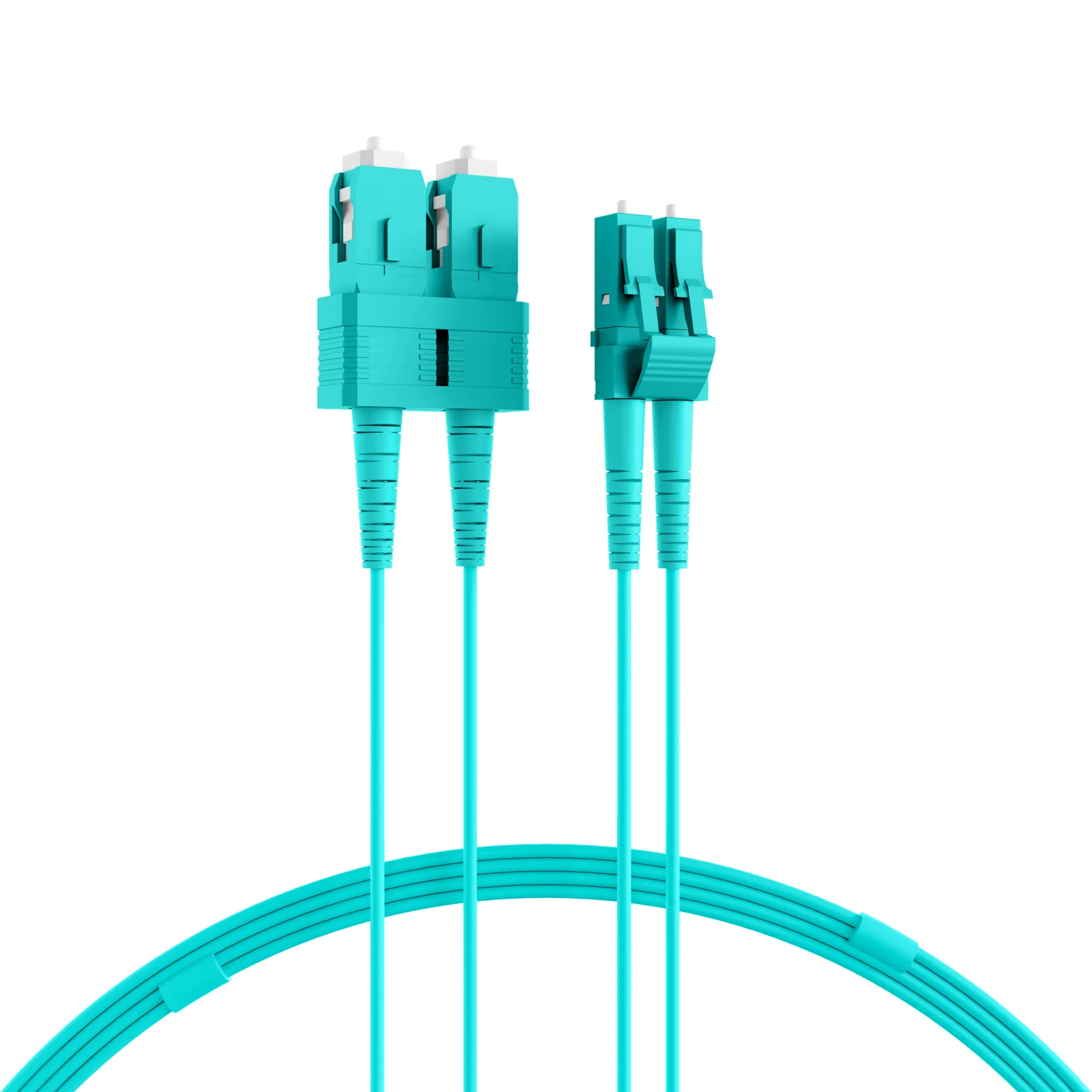 Duplex Patchkabel LC-SC OM3 0,5m LSZH 2mm aqua – Bild 5