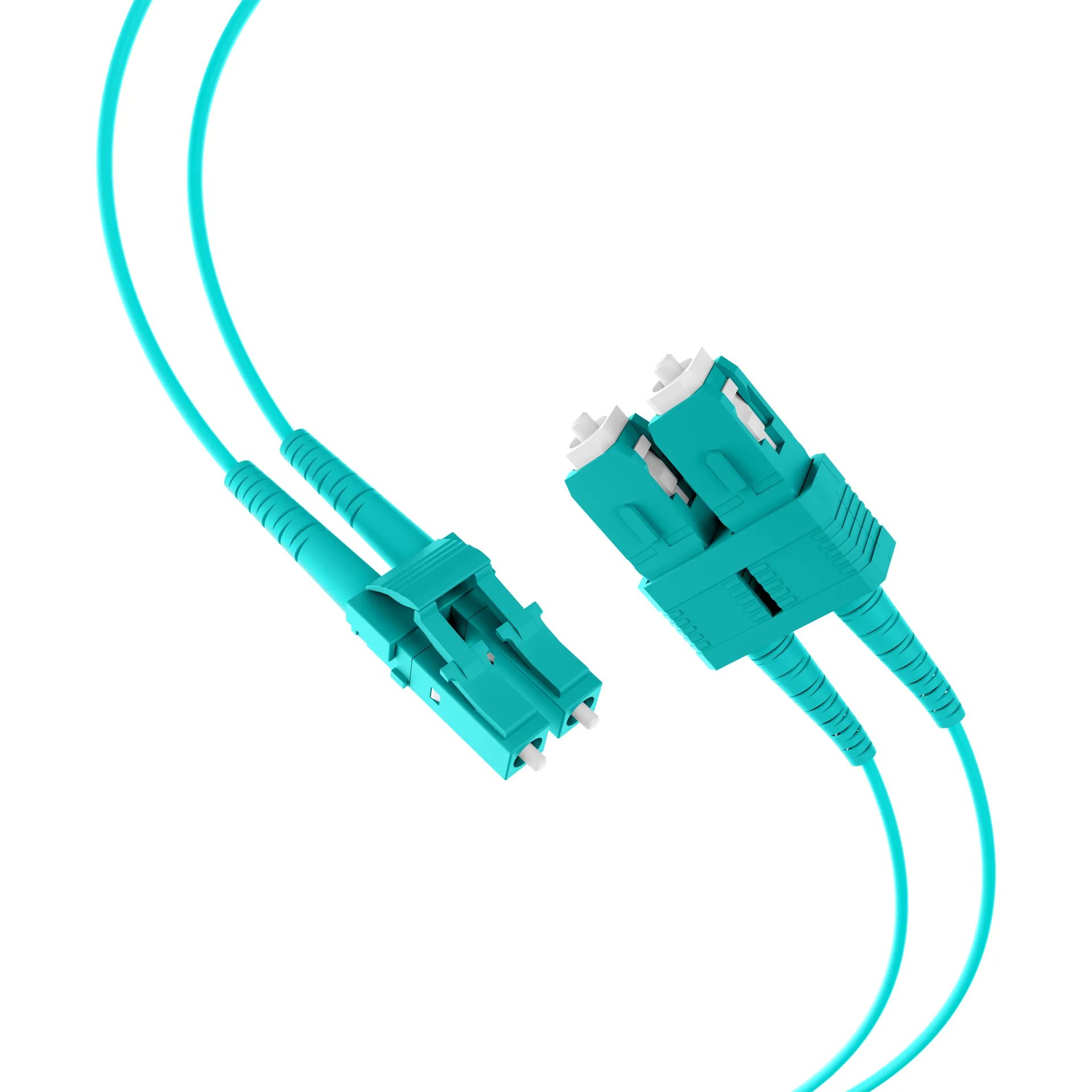 Duplex Patchkabel LC-SC OM3 0,5m LSZH 2mm aqua – Bild 6