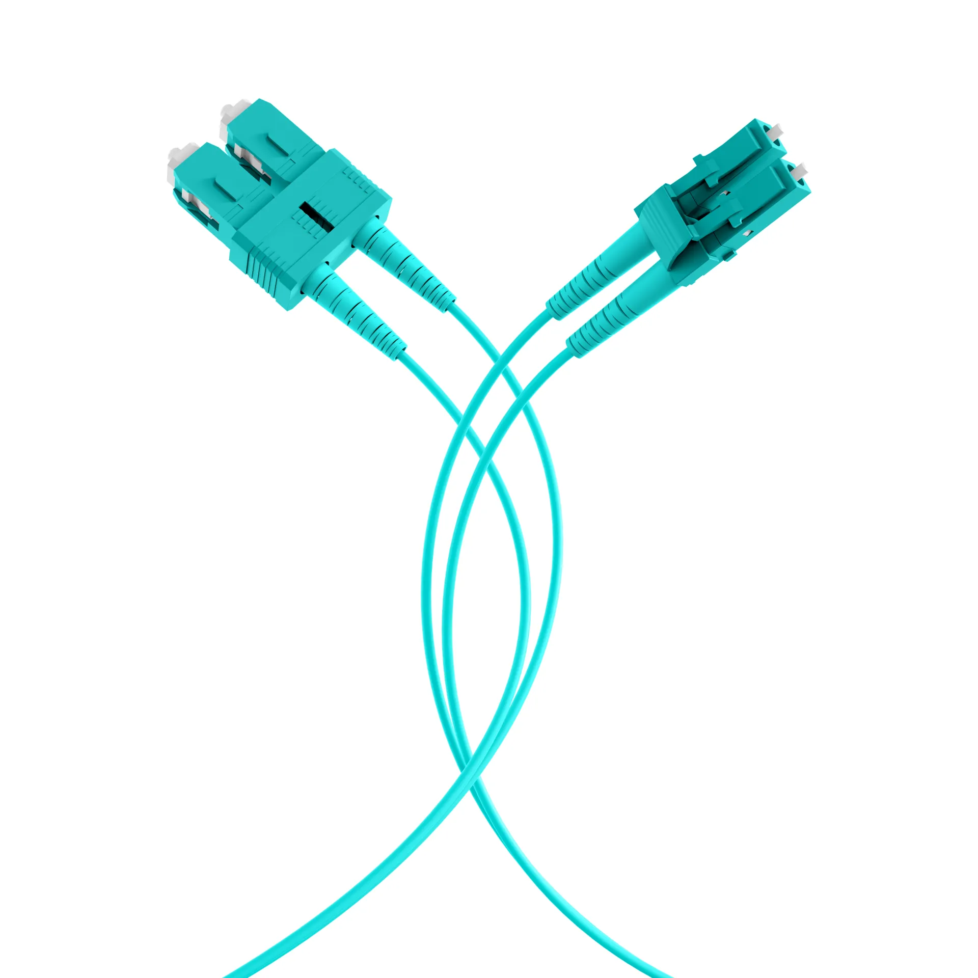 Duplex Patchkabel LC-SC OM3 0,5m LSZH 2mm aqua – Bild 8