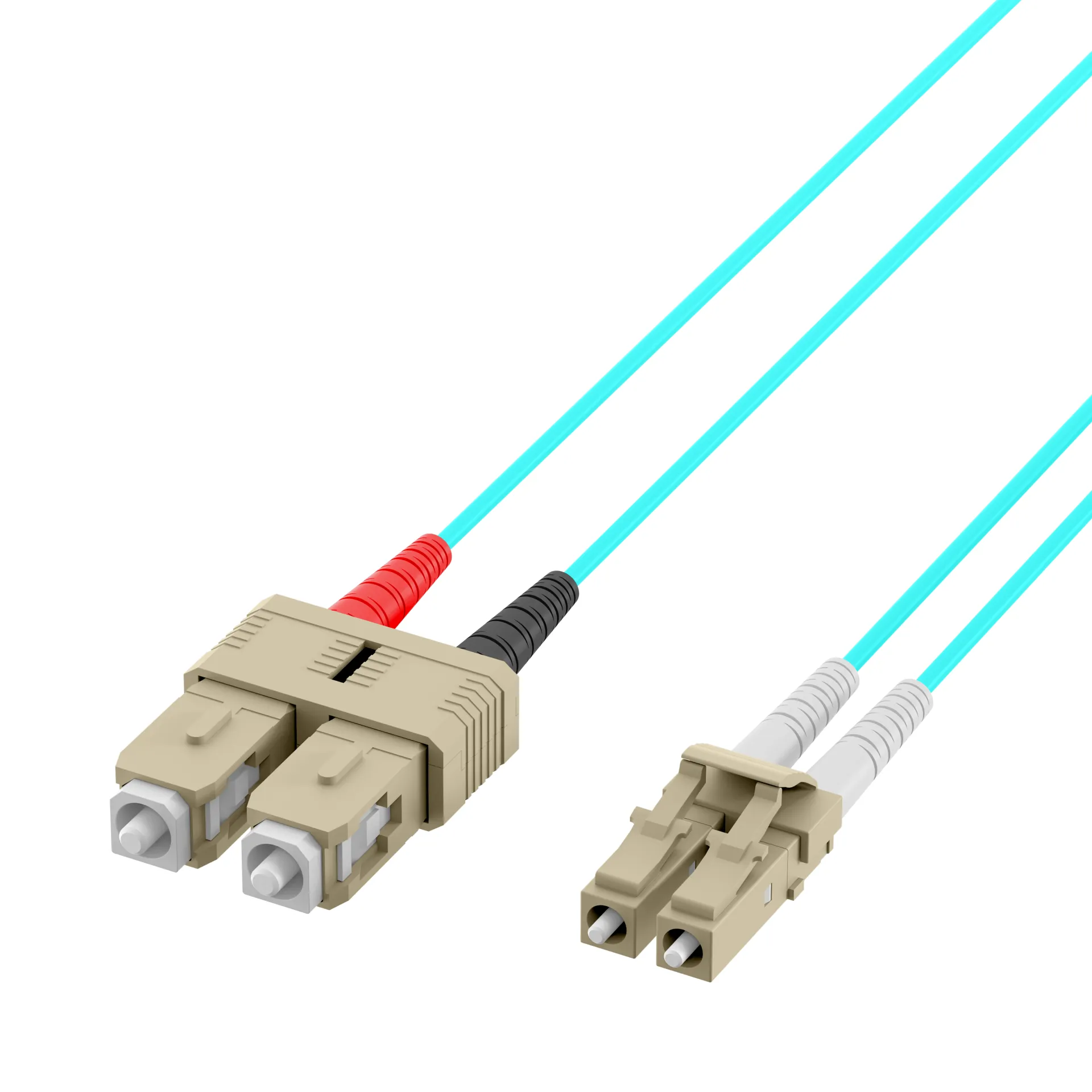 Duplex Patchkabel LC-SC OM3 0,5m LSZH 2mm aqua – Bild 3