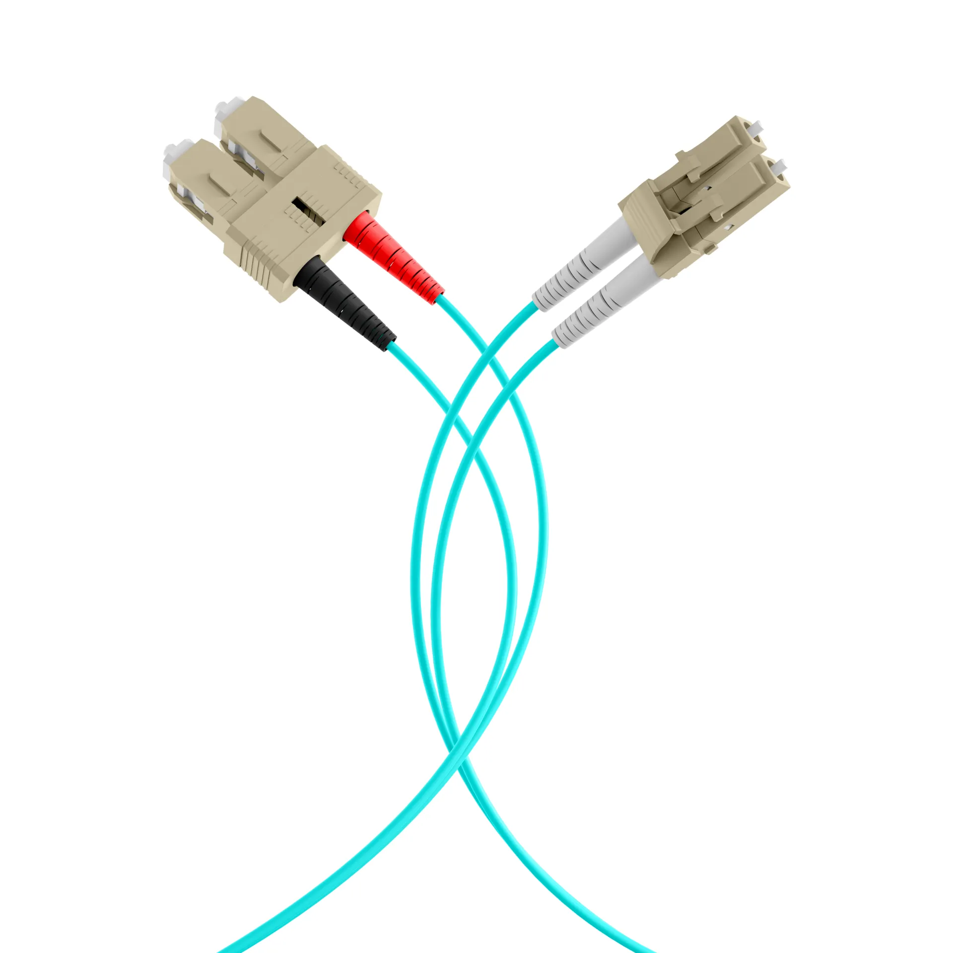 Duplex Patchkabel LC-SC OM3 0,5m LSZH 2mm aqua – Bild 4