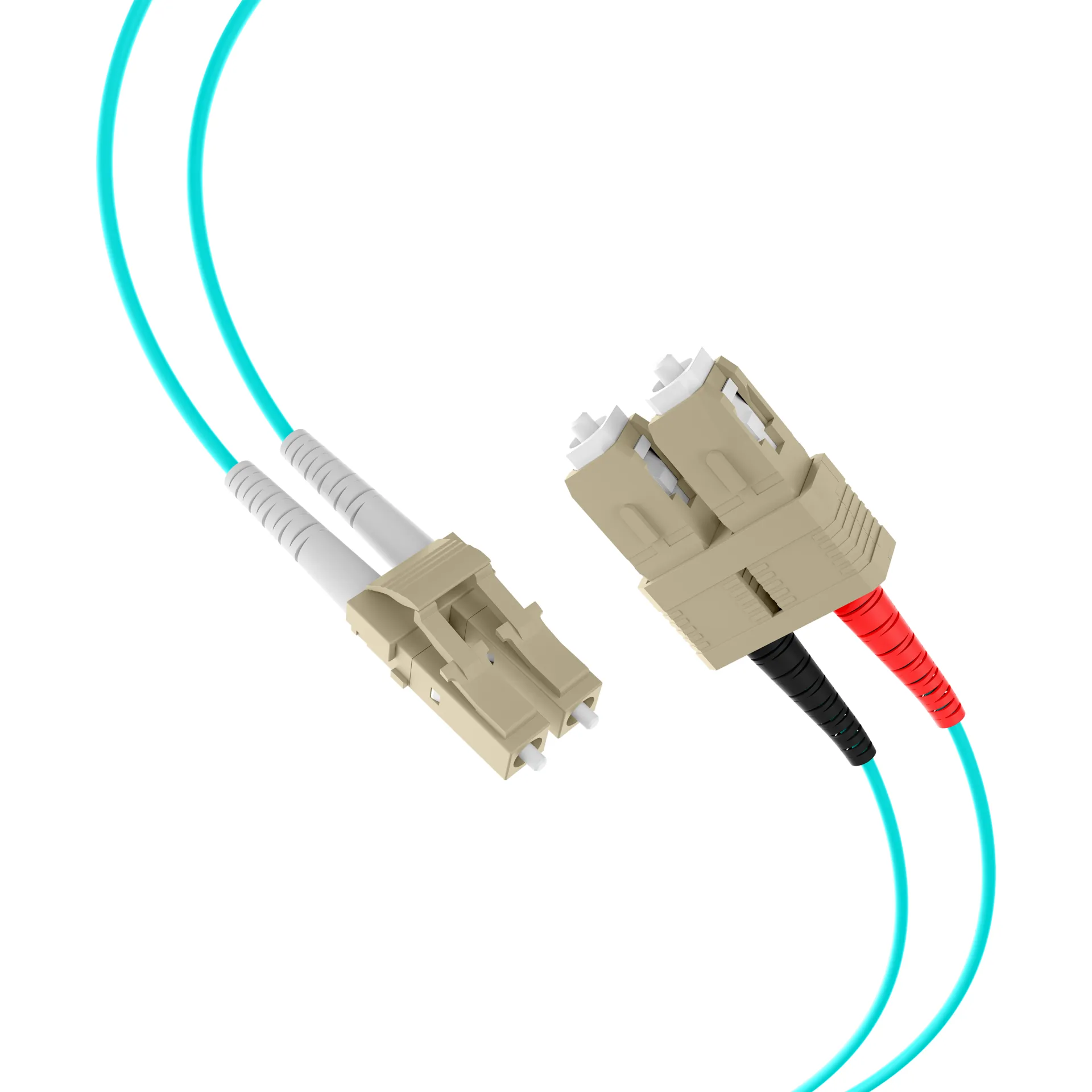 Duplex Patchkabel LC-SC OM3 40m LSZH 2mm aqua – Bild 2