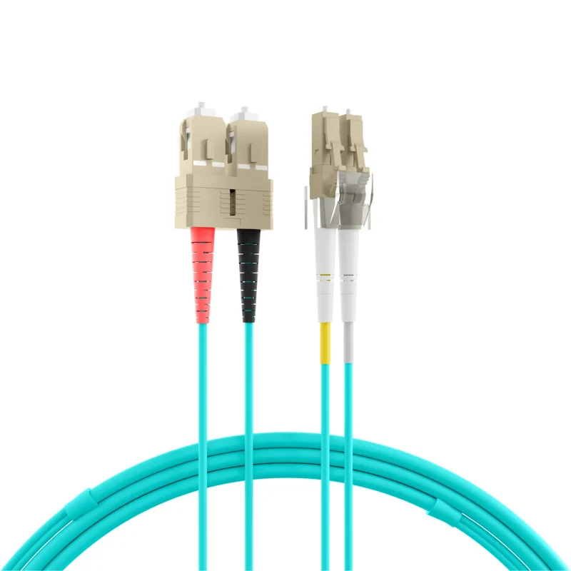 Duplex Patchkabel Flat-Twin LC-SC OM3 3m LSZH 3x5mm aqua