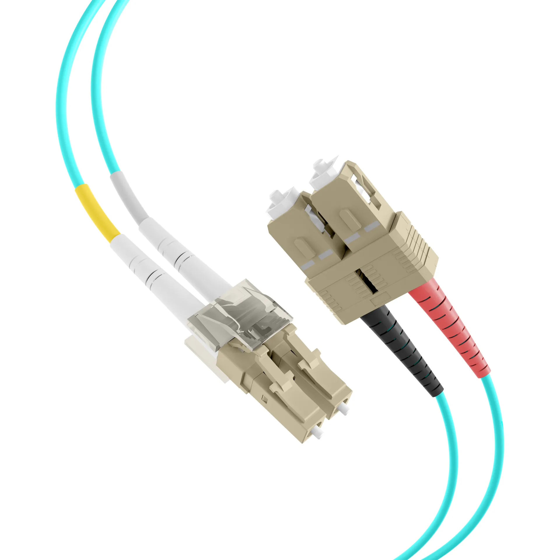 Duplex Patchkabel Flat-Twin LC-SC OM3 3m LSZH 3x5mm aqua – Bild 2