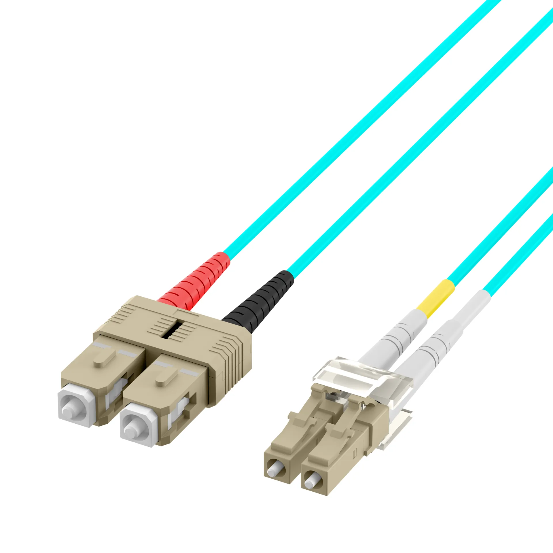 Duplex Patchkabel Flat-Twin LC-SC OM3 3m LSZH 3x5mm aqua – Bild 3