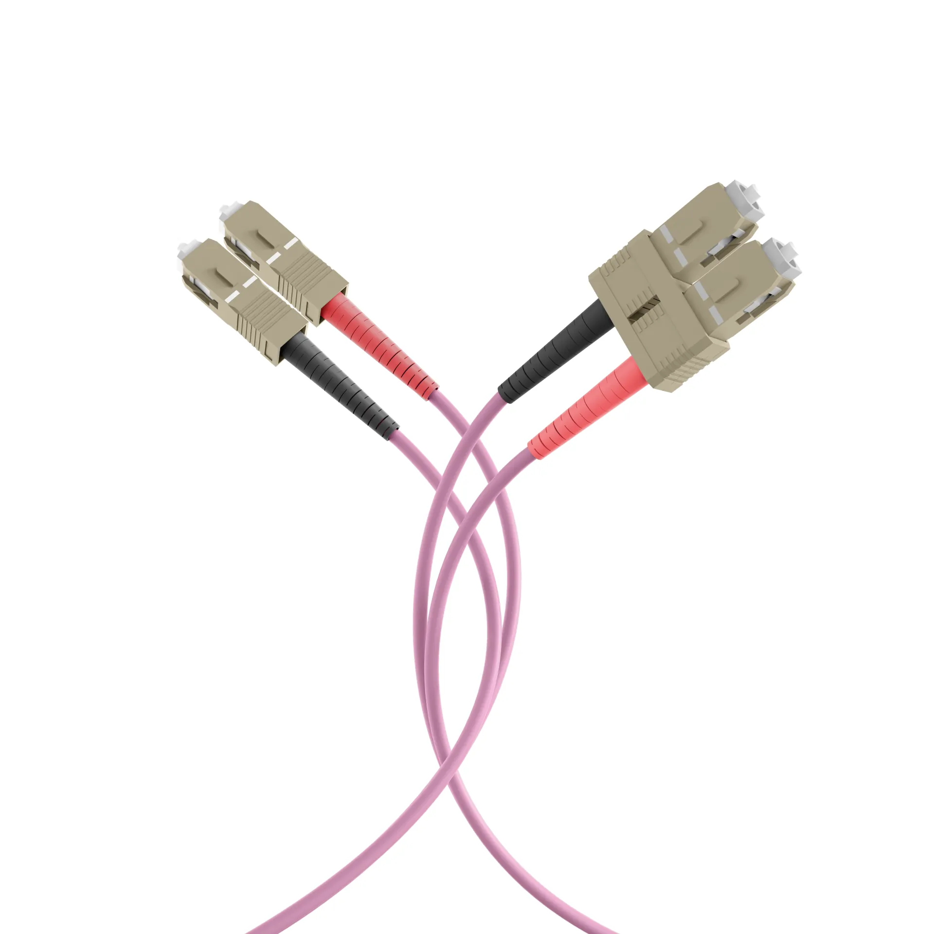 Duplex Patchkabel Flat-Twin SC-SC OM4 0,5m LSZH 3x5mm erikaviolett – Bild 4