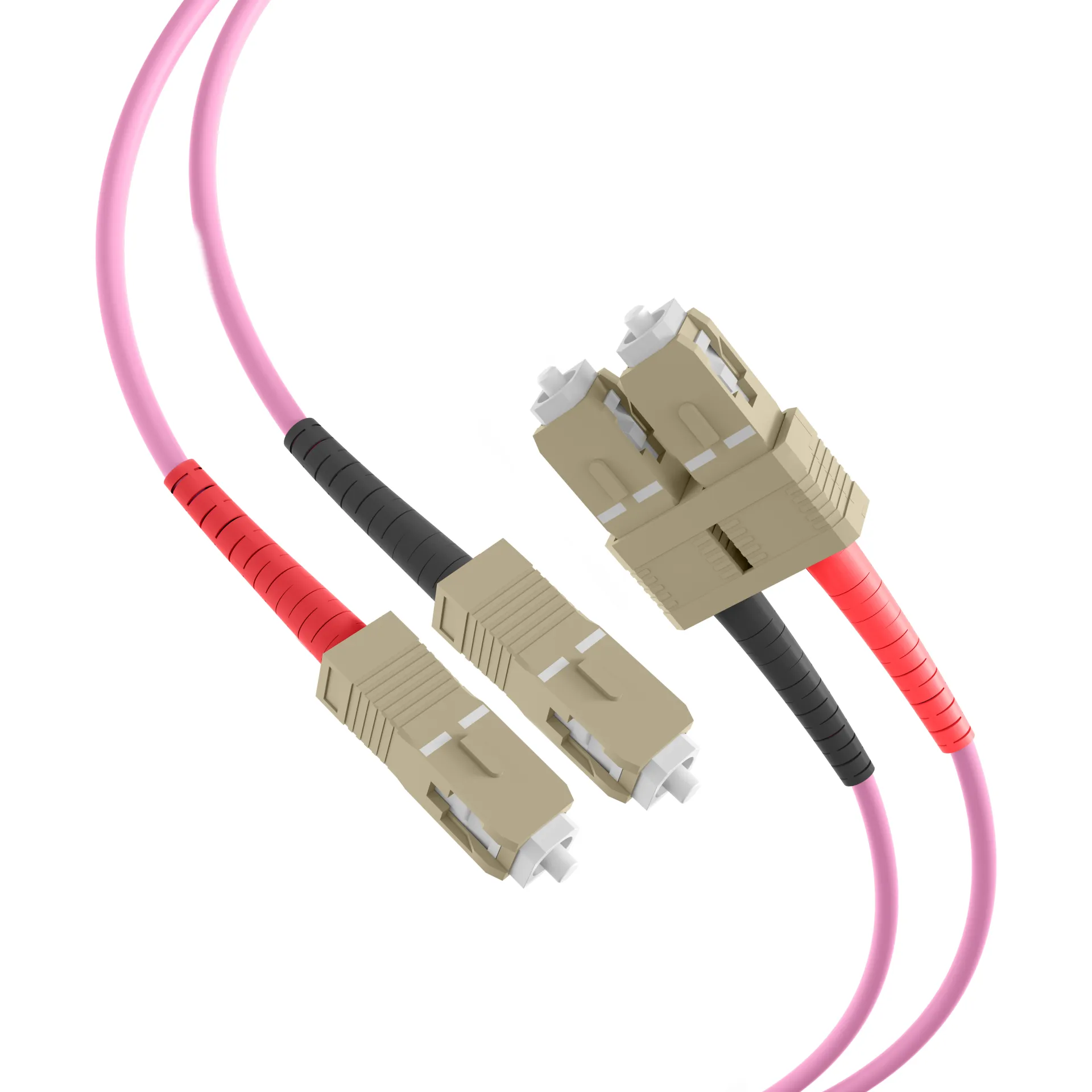 Duplex Patchkabel Flat-Twin SC-SC OM4 2m LSZH 3x5mm erikaviolett – Bild 2