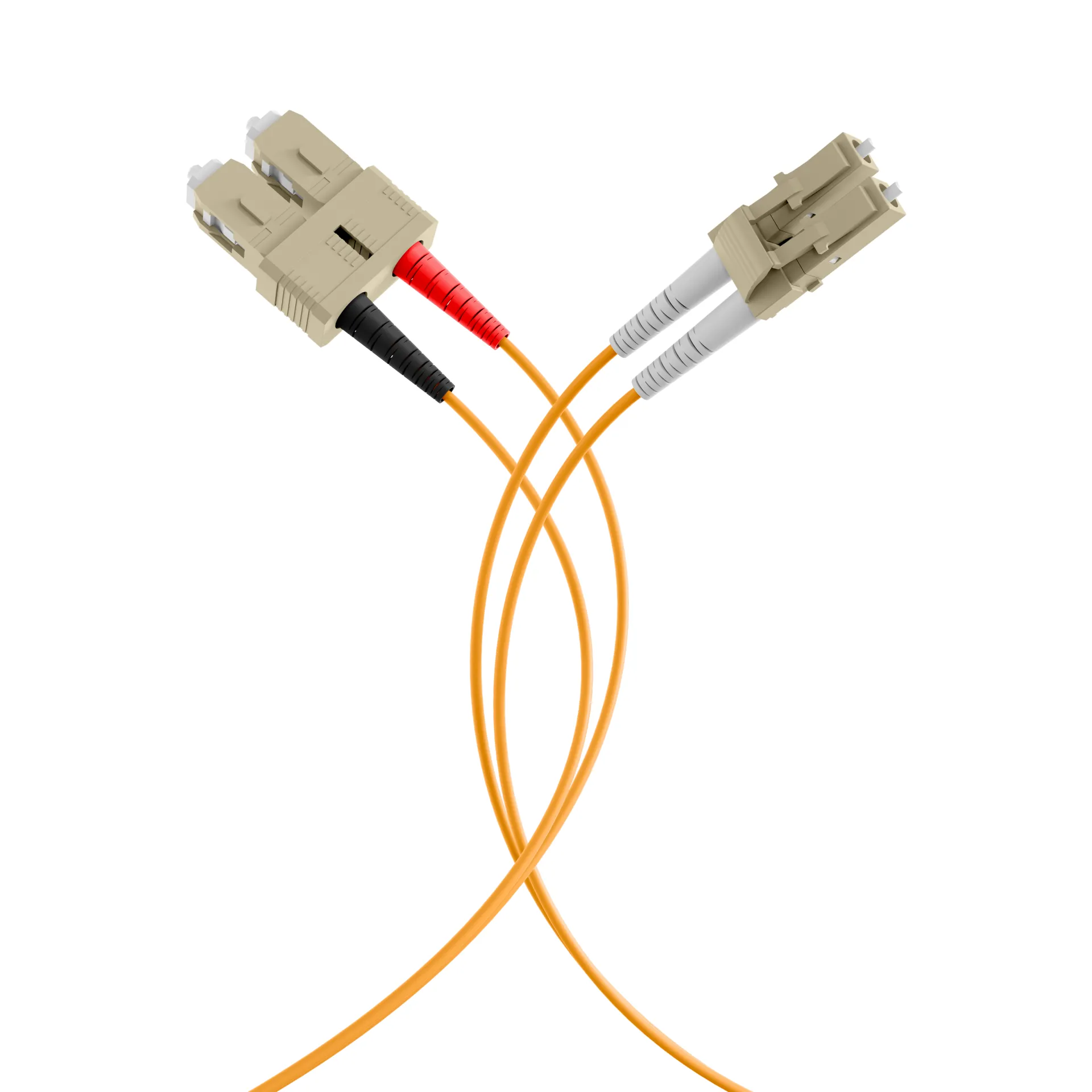 Duplex Patchkabel LC-SC OM2 1m LSZH 2mm orange – Bild 2
