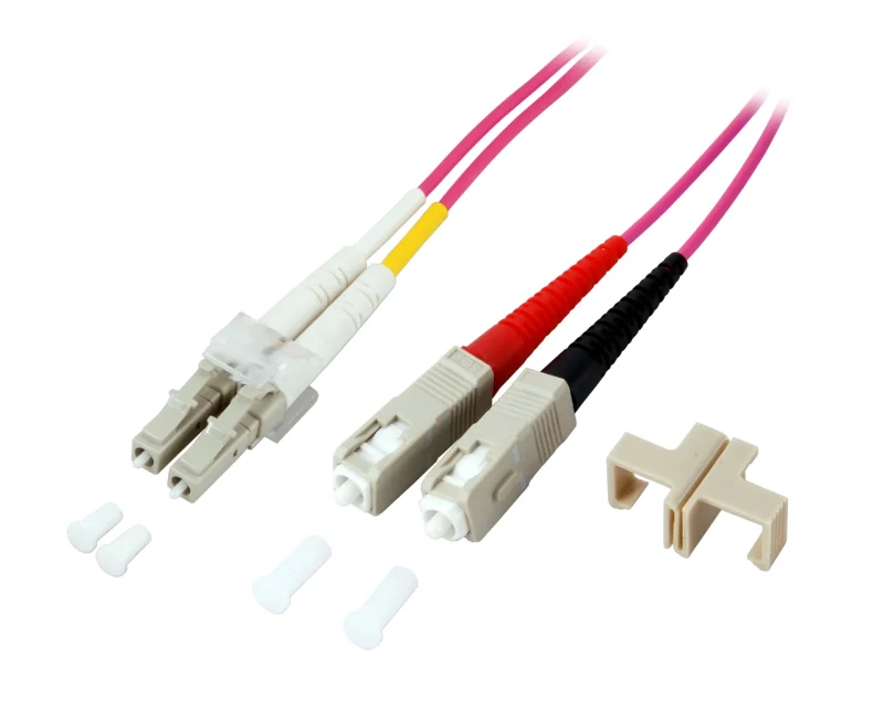 Duplex Patchkabel LC-SC OM4 50m LSZH 2mm erikaviolett