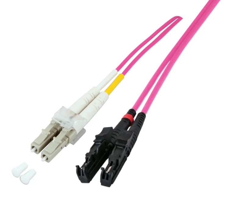 Duplex Patchkabel E2000®-LC OM4 1m LSZH 2mm erikaviolett