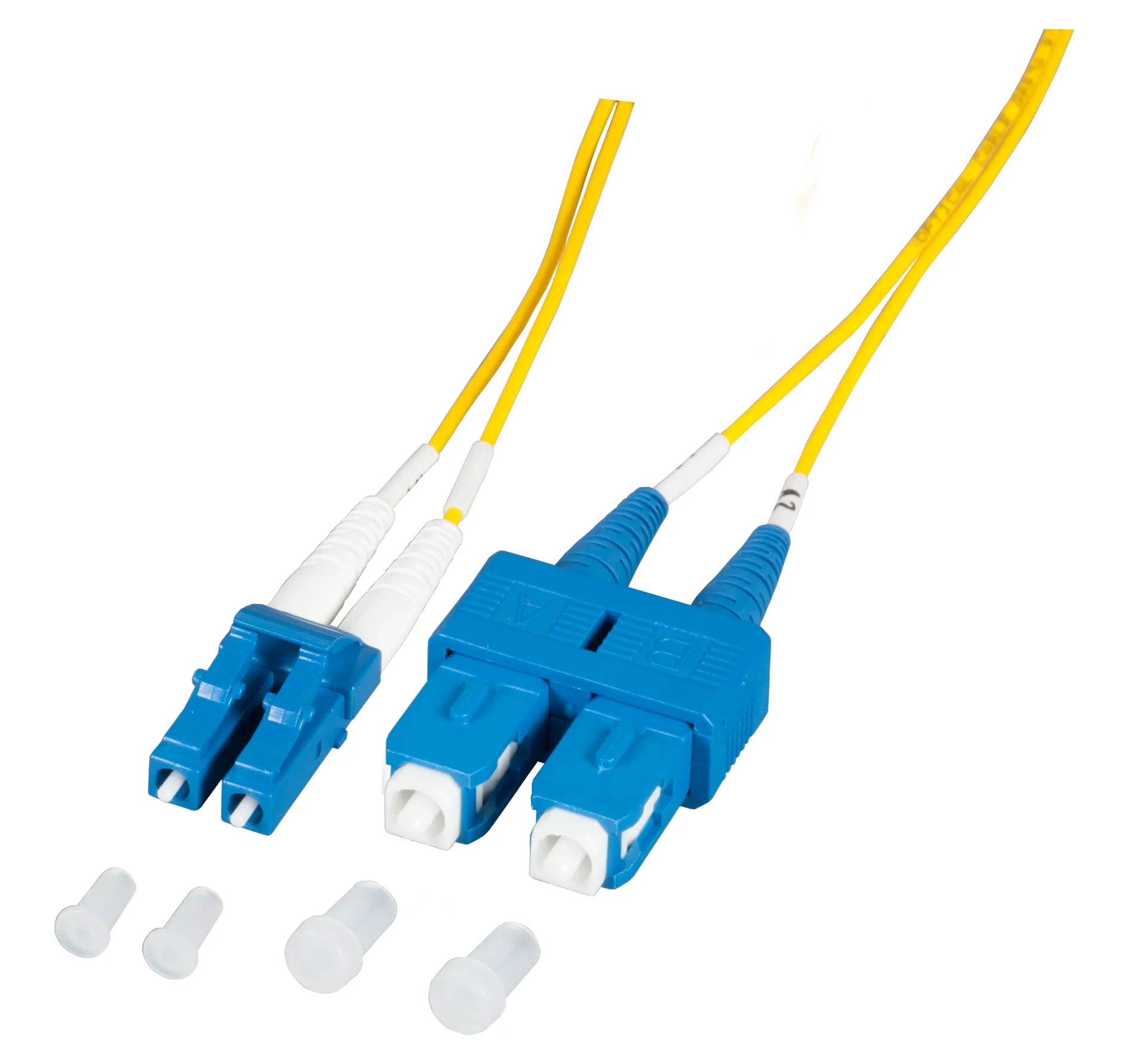 Duplex Patchkabel LC-SC OS2 G652D 0,5m LSZH 2mm gelb – Bild 5