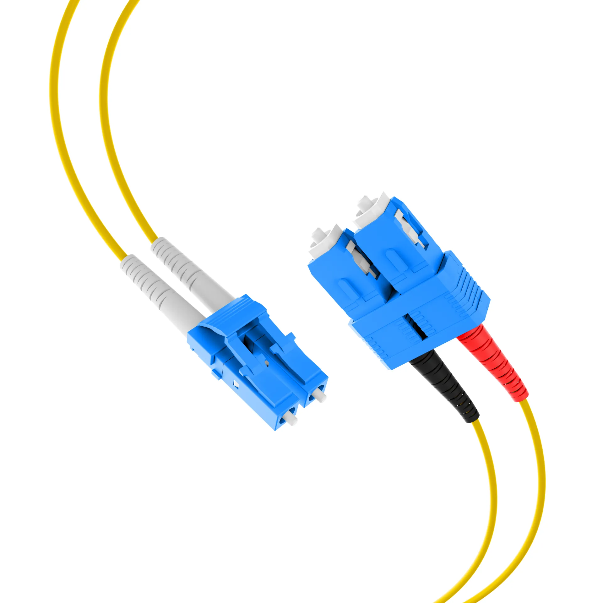 Duplex Patchkabel Flat-Twin LC-SC OS2 G652D 0,5m LSZH 3x5mm gelb – Bild 2