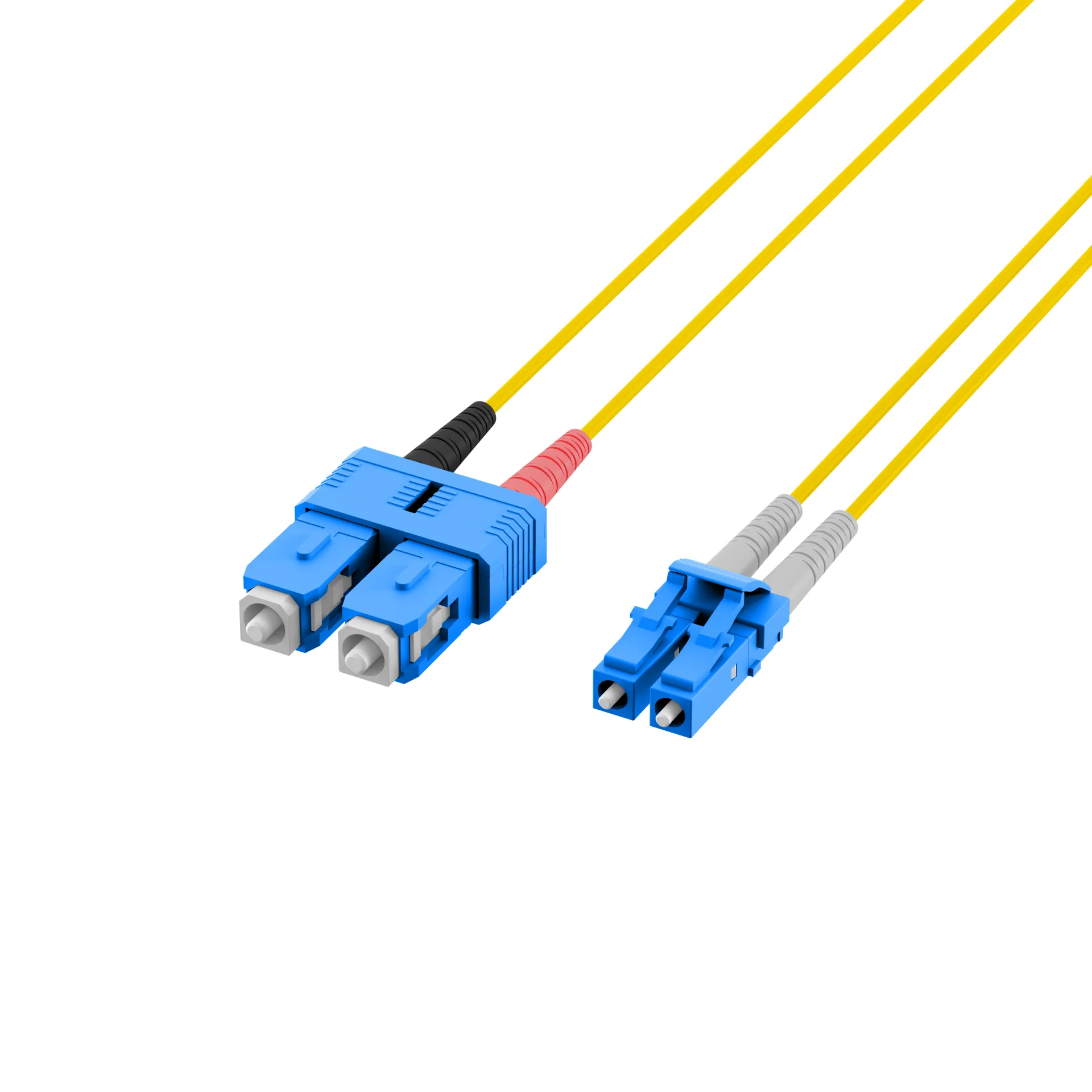 Duplex Patchkabel Flat-Twin LC-SC OS2 G652D 0,5m LSZH 3x5mm gelb – Bild 3