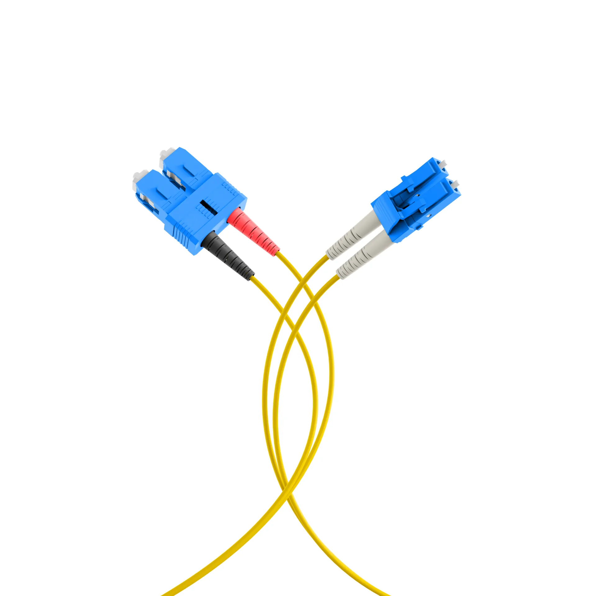 Duplex Patchkabel Flat-Twin LC-SC OS2 G652D 0,5m LSZH 3x5mm gelb – Bild 4