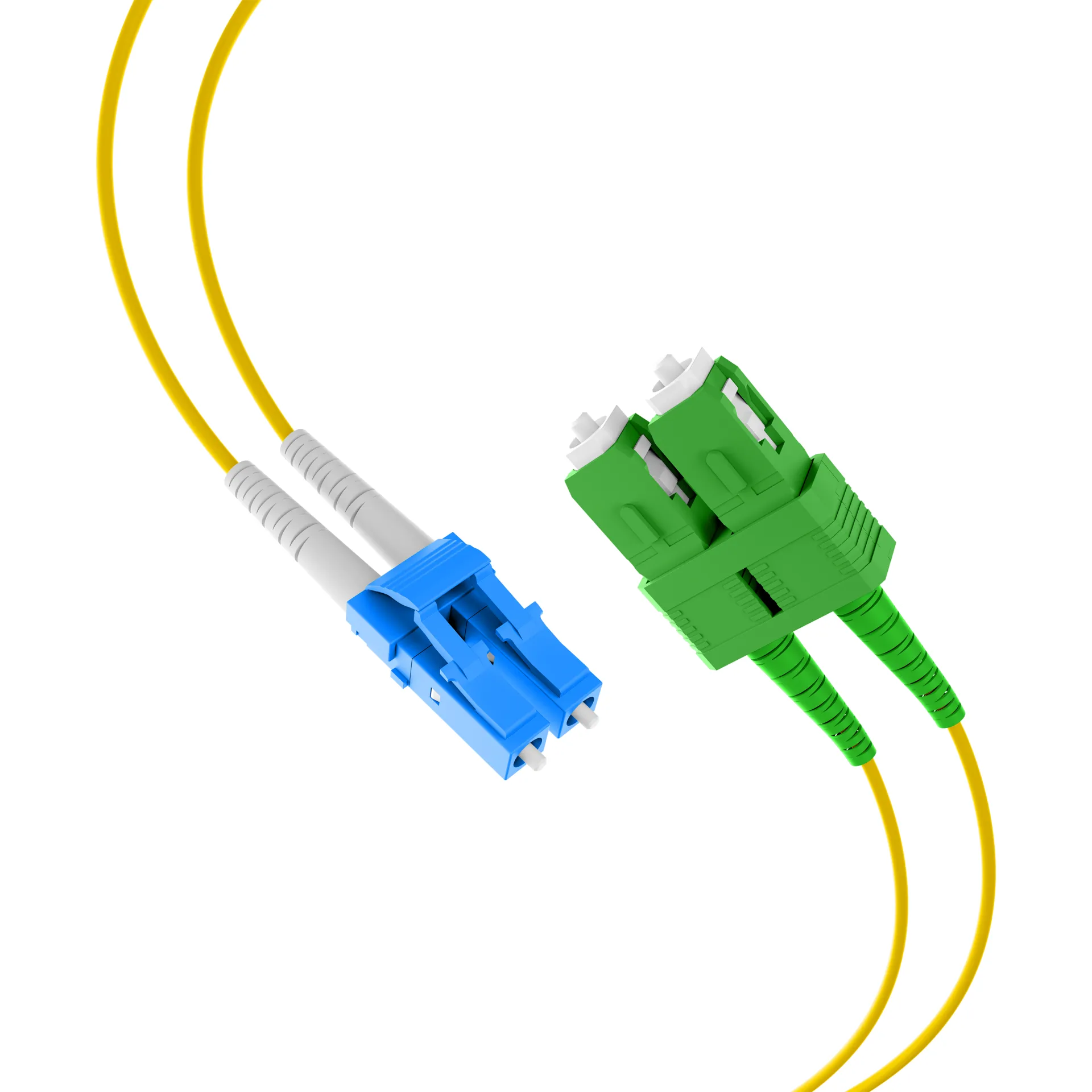 Duplex Patchkabel LC-SC/APC OS2 G652D 1m LSZH 2mm gelb – Bild 2