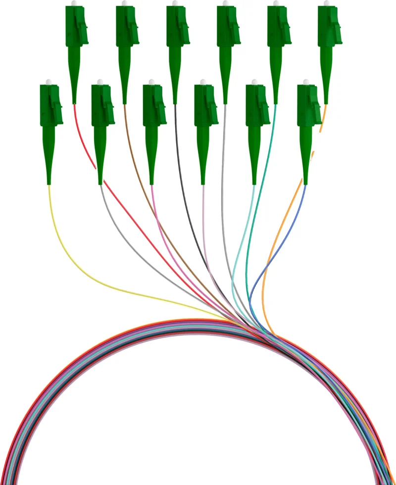 Faserpigtail LC/APC OS2 G652D farbiges Set 2m – 12 Stück