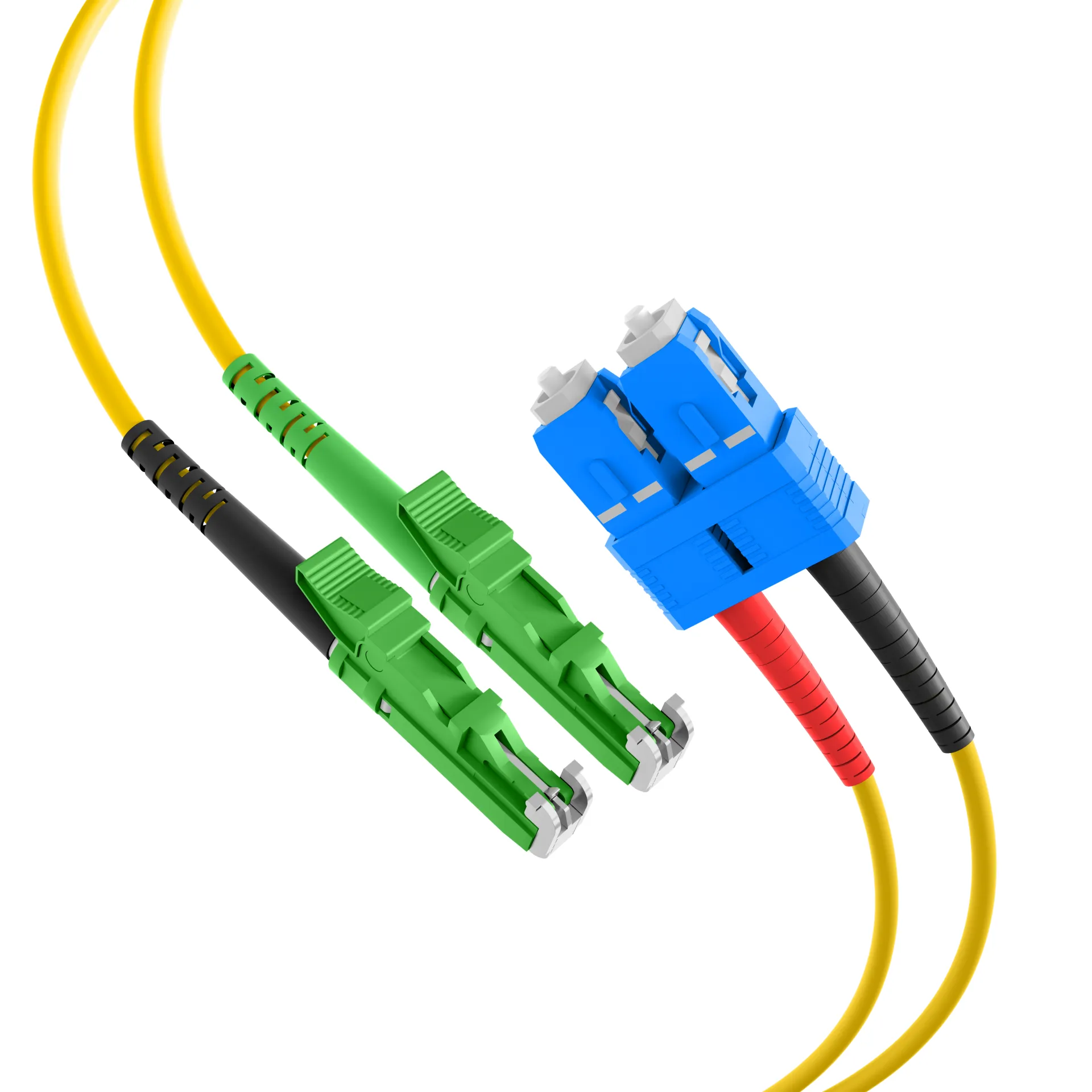 Duplex Patchkabel E2000®/APC-SC OS2 G657A1 0,5m 3mm gelb – Bild 2