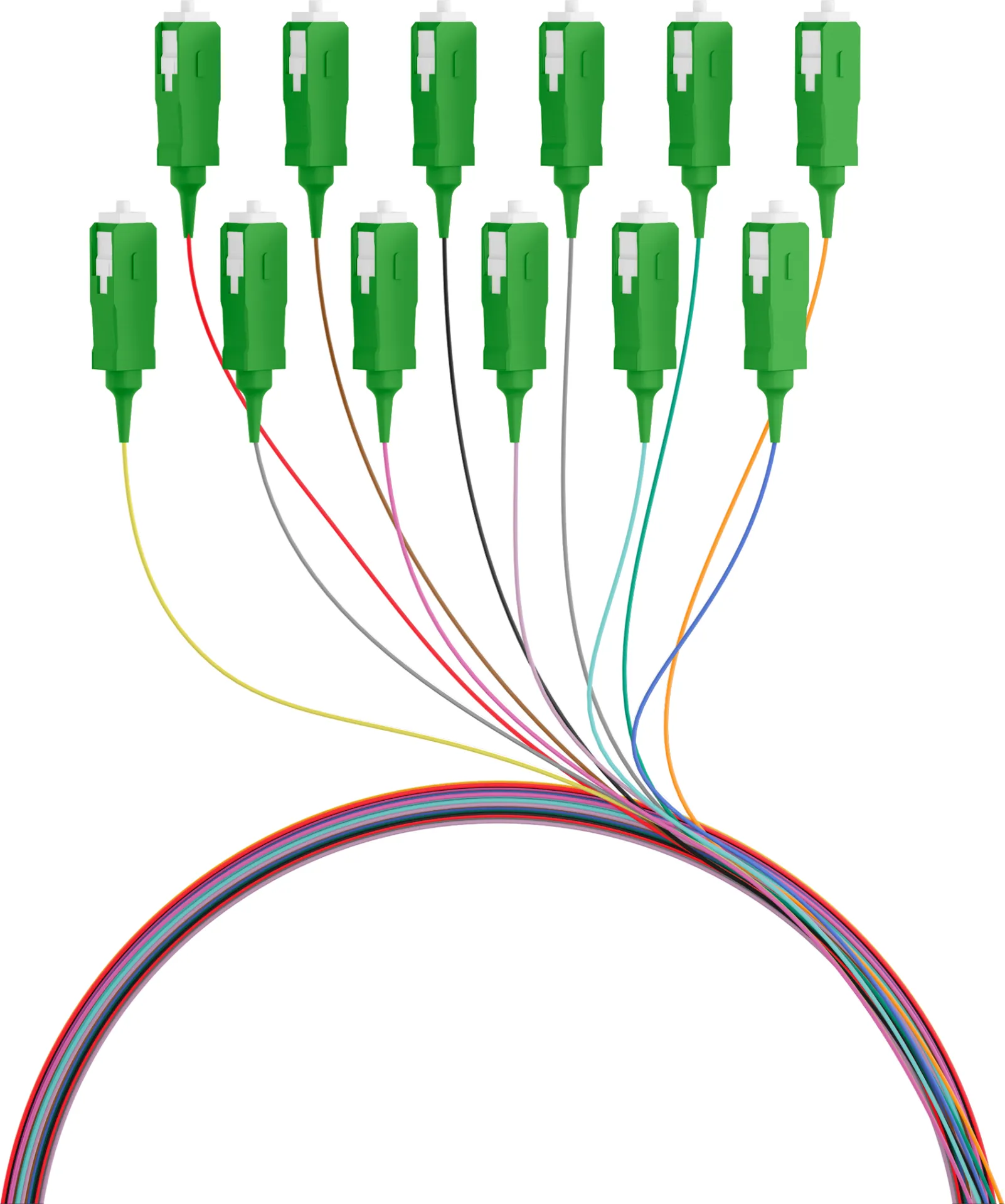 Faserpigtail SC/APC OS2 G652D farbiges Set 2m - 12 Stück