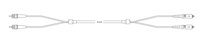 Breakout I-V(ZN) HH OS2 9/125µm ST/SC 4E 1,0m