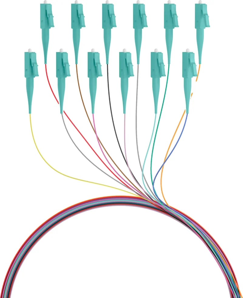 Faserpigtail LC OM3 farbiges Set 2m – 12 Stück
