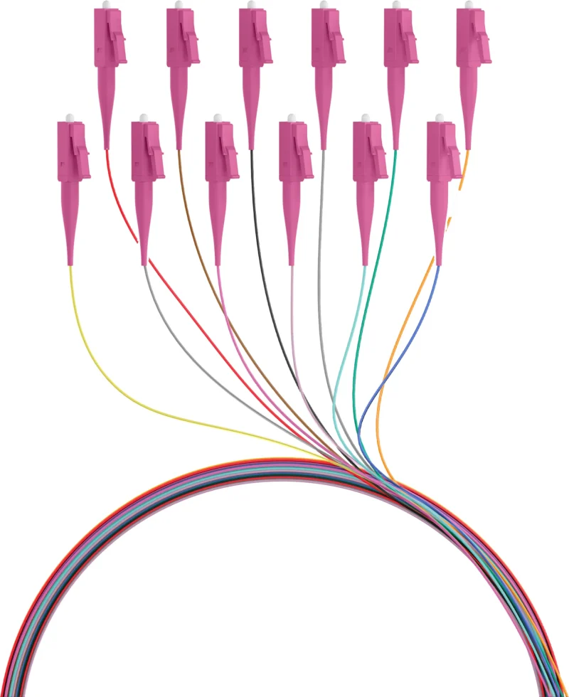 Faserpigtail LC OM4 farbiges Set 2m – 12 Stück