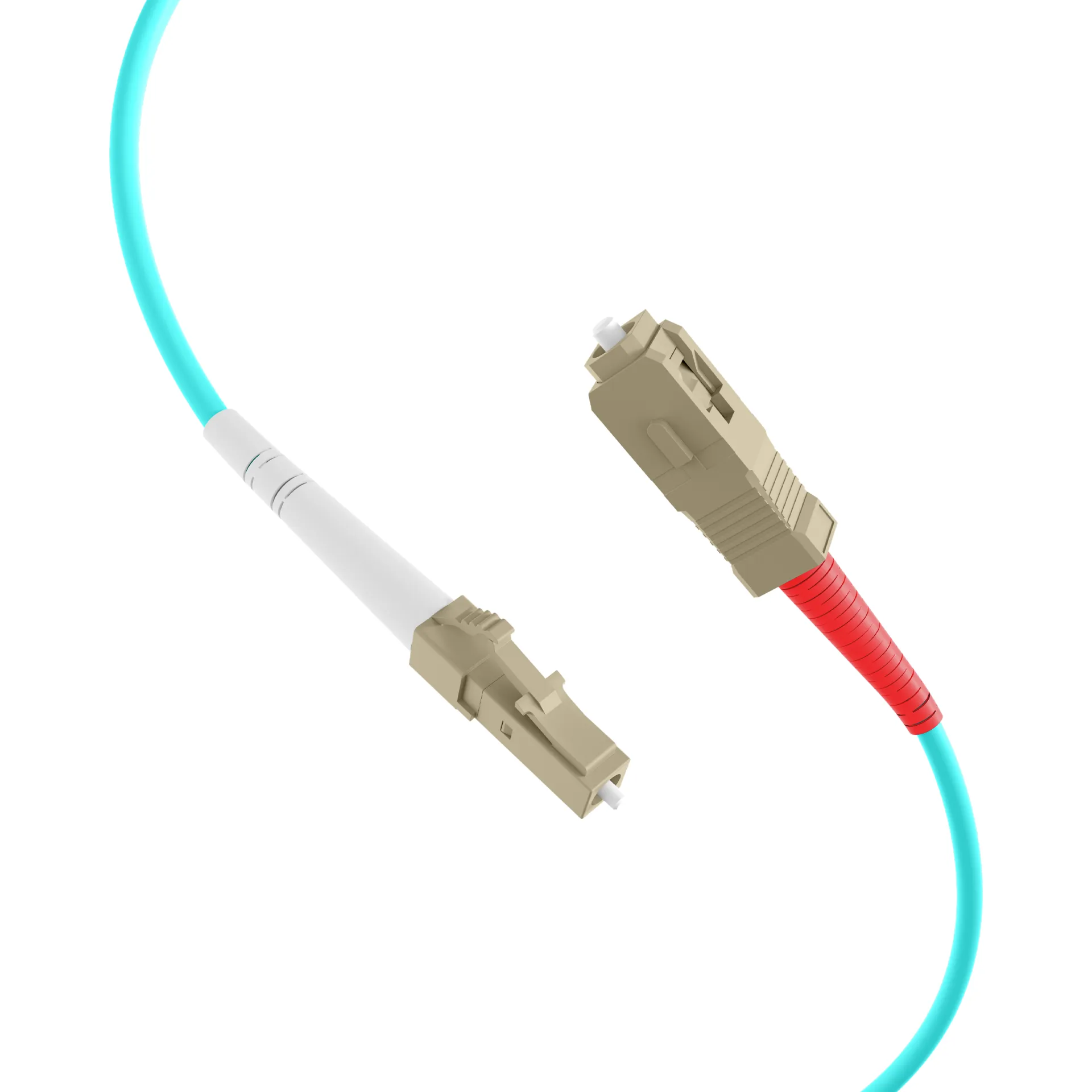 Simplex LWL Patchkabel LC-SC OM3 2m 2,0mm Aqua 50/125µm – Bild 2