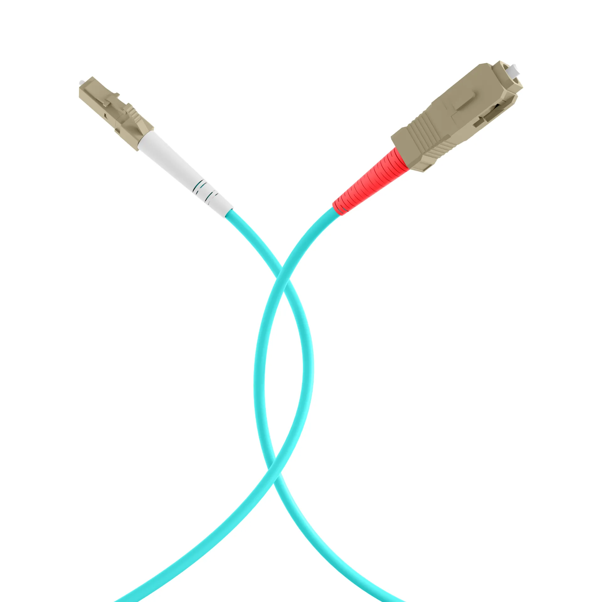Simplex LWL Patchkabel LC-SC OM3 2m 2,0mm Aqua 50/125µm – Bild 4