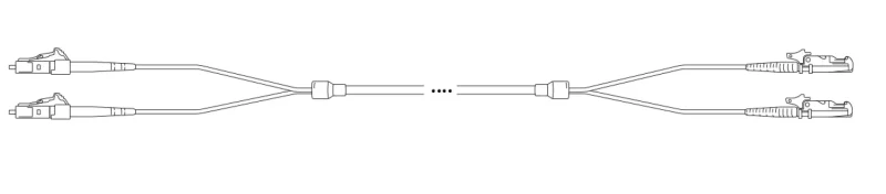 Breakout I-V(ZN) HH OM2 50/125µm LC/E2000® 12G 1,0m