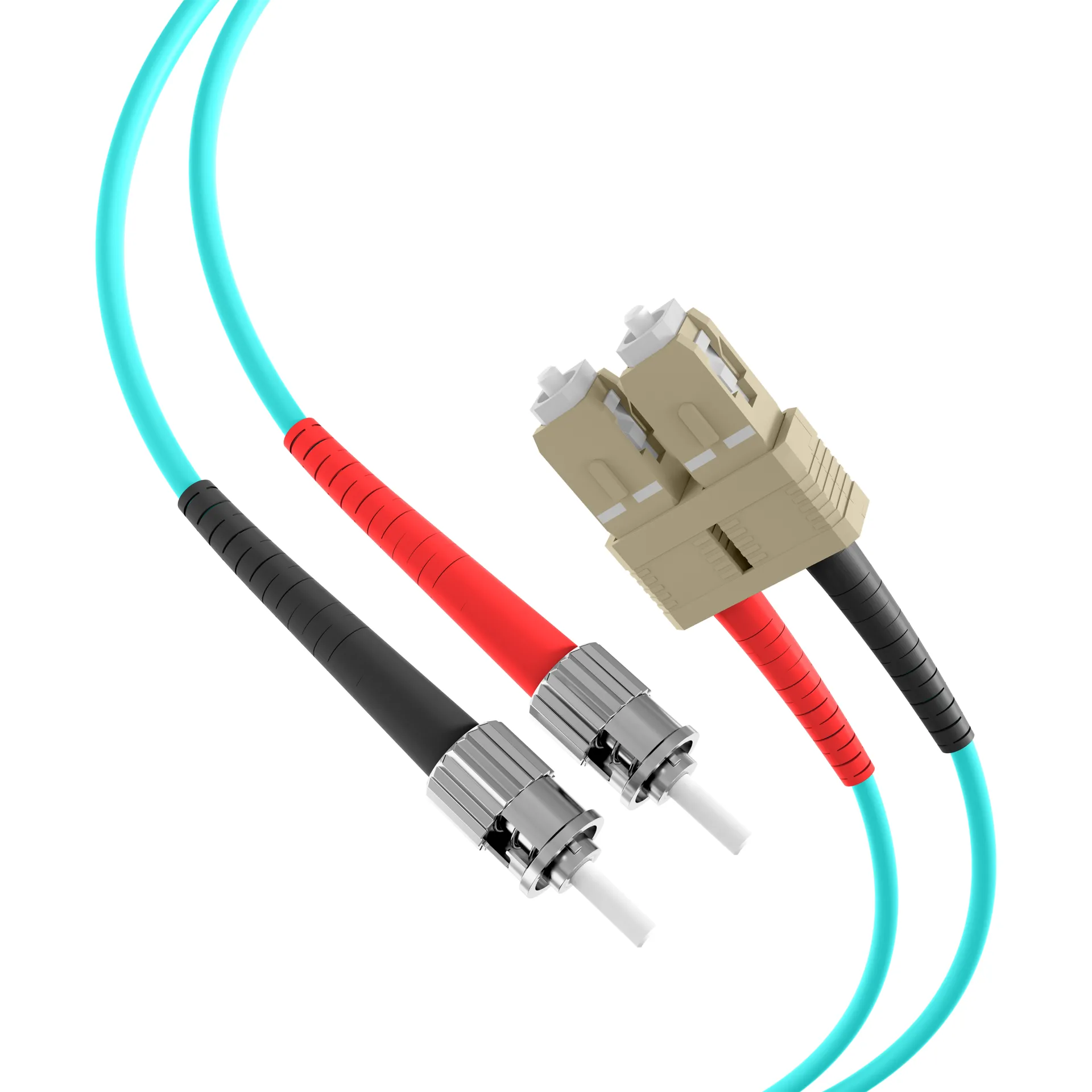 Duplex Patchkabel SC-ST OM3 40m LSZH 3mm aqua – Bild 2